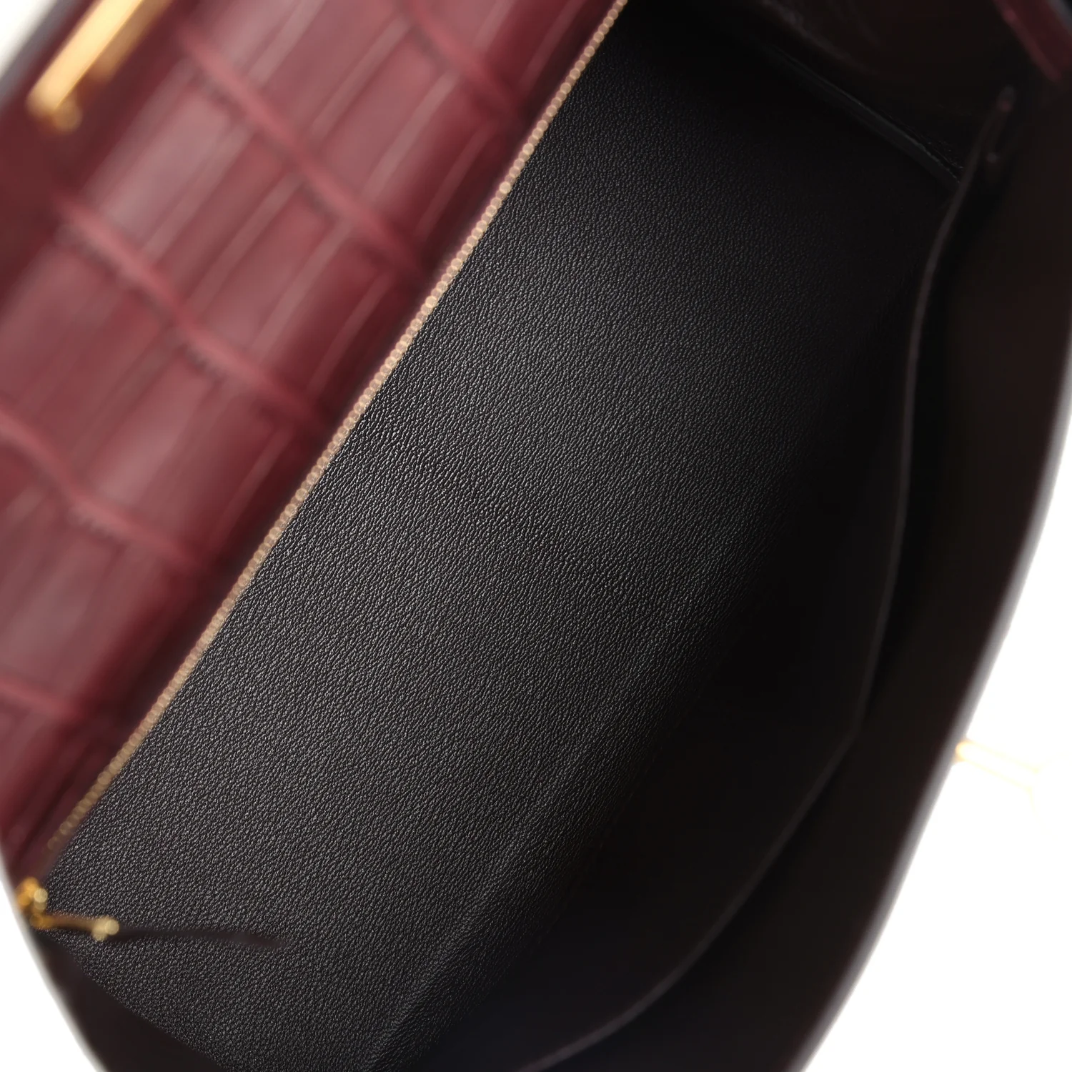Replicate Hermes Kelly Retourne 28 Bordeaux Matte Alligator Gold Hardware(1:1 replica)