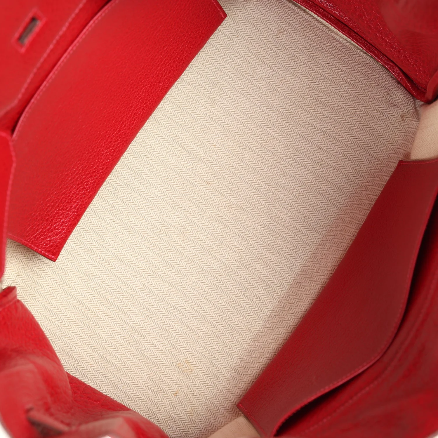 Replicate Vintage Hermes Birkin 35 Rouge Vif Buffalo and Crinoline Gold Hardware(1:1 replica)