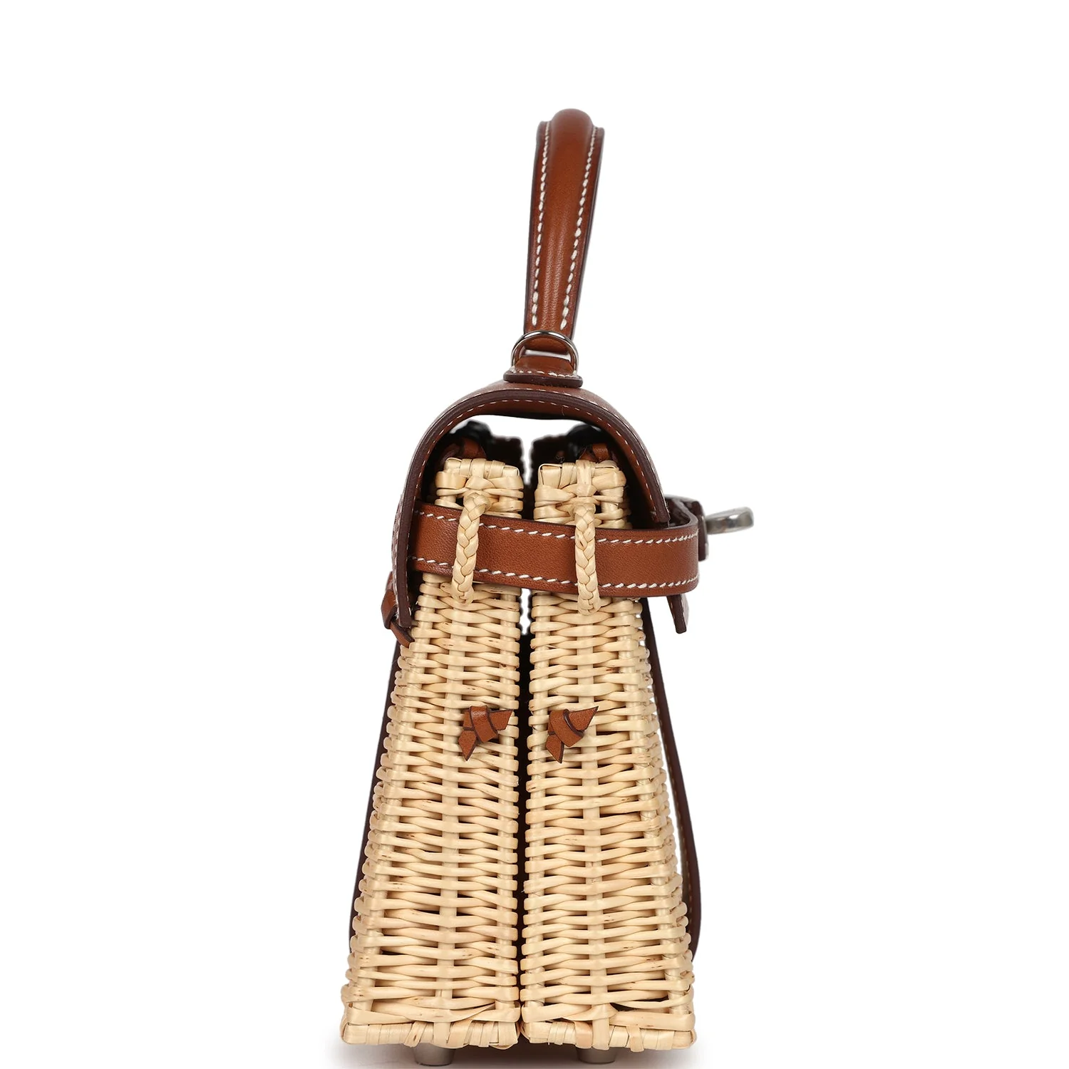 Replicate Hermes Mini Picnic Kelly 20 Fauve Barenia Palladium Hardware(1:1 replica)