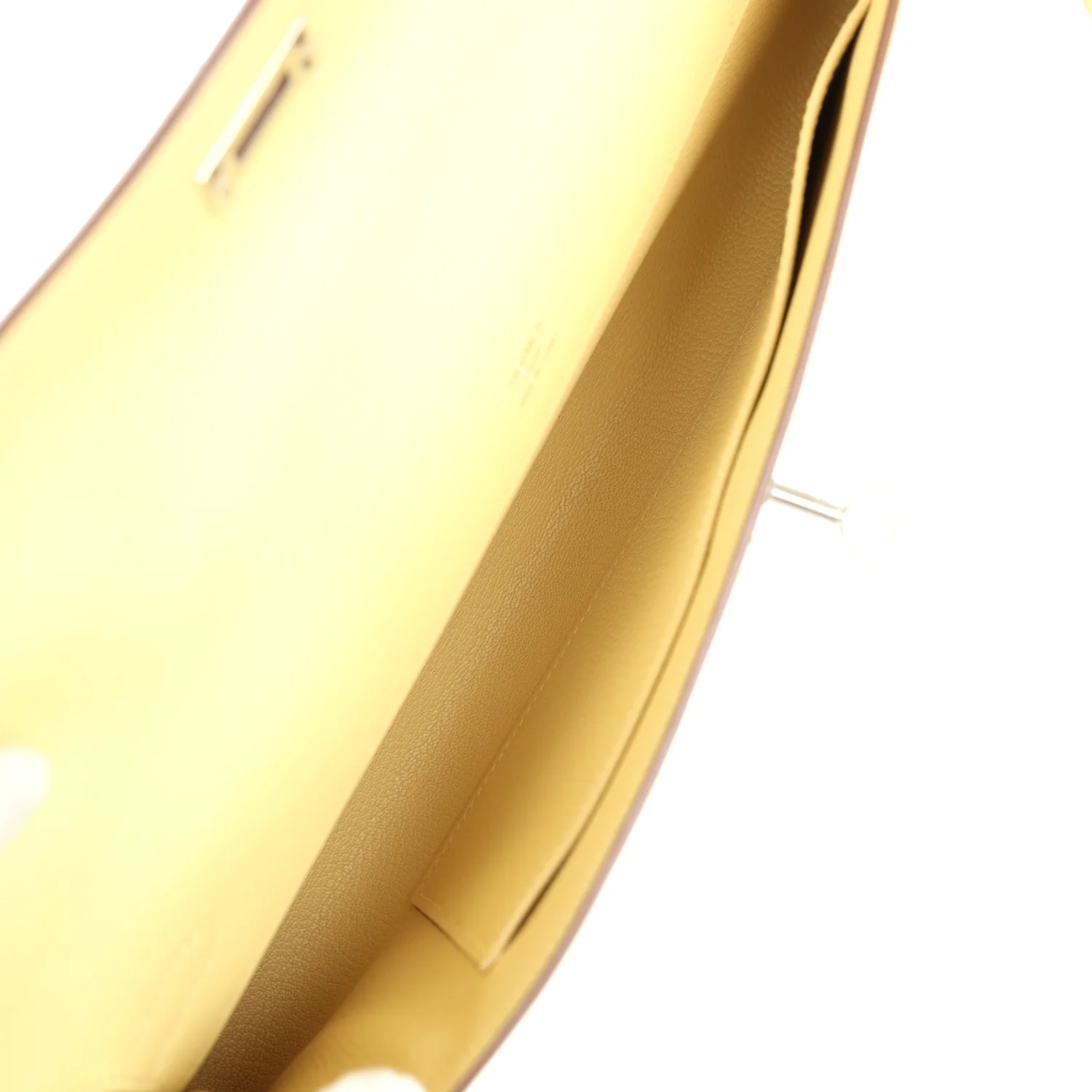 Replicate Hermes Kelly Cut Jaune Poussin Epsom Palladium Hardware(1:1 replica)