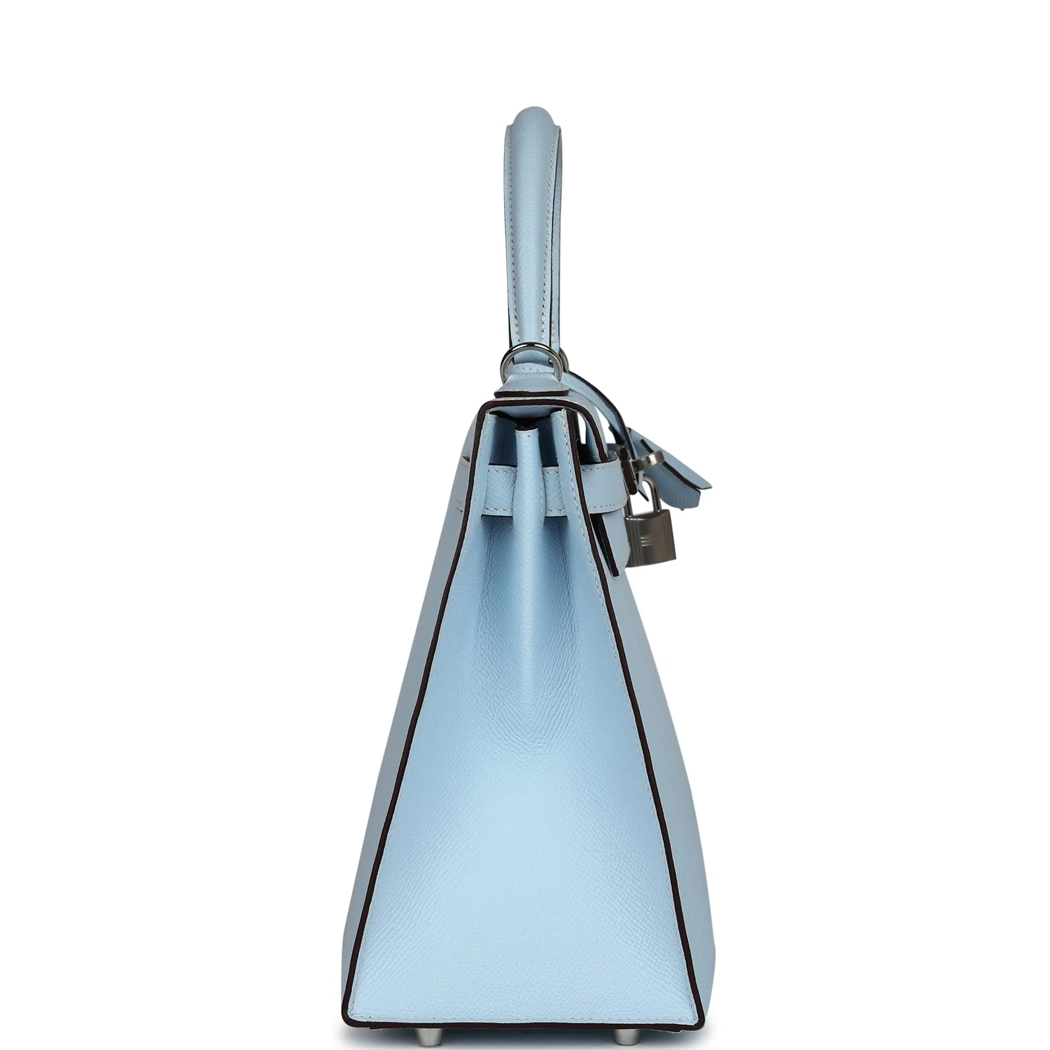 Replicate Hermes Kelly Sellier 28 Bleu Brume Epsom Palladium Hardware(1:1 replica)