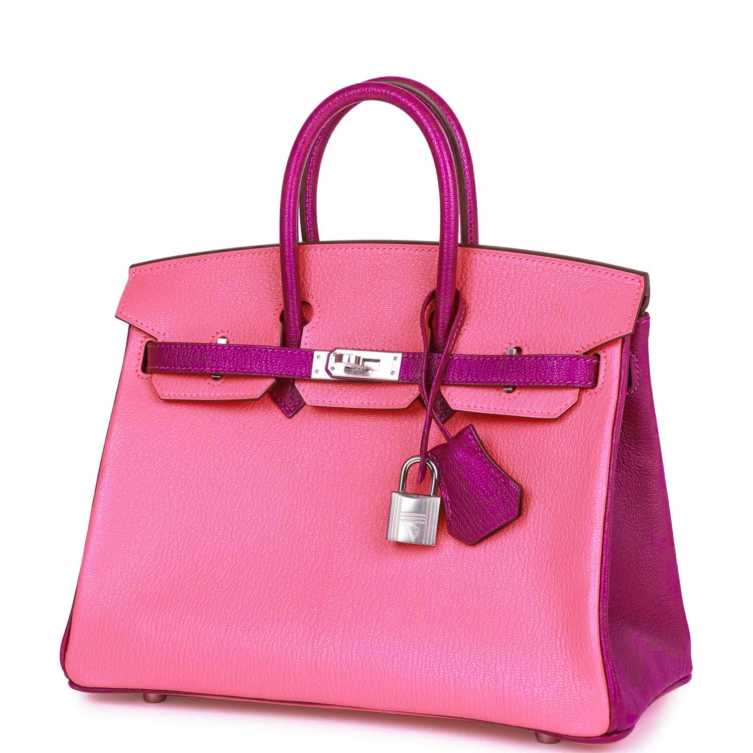 Replicate Hermes Special Order (HSS) Birkin 25 Rose Lipstick and Anemone Chèvre Palladium Hardware(1:1 replica)