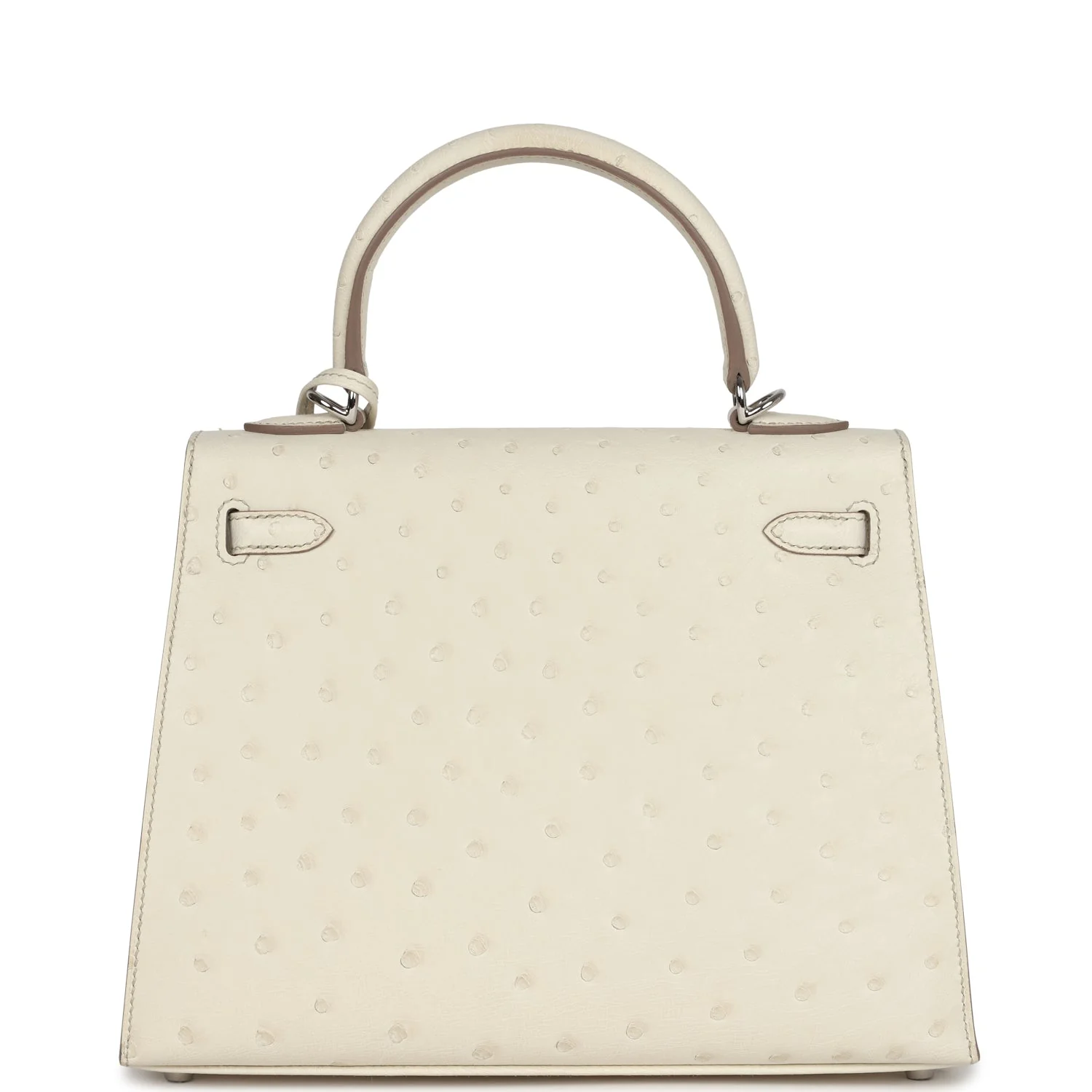 Replicate Hermes Kelly Sellier 25 Beton Ostrich Palladium Hardware(1:1 replica)