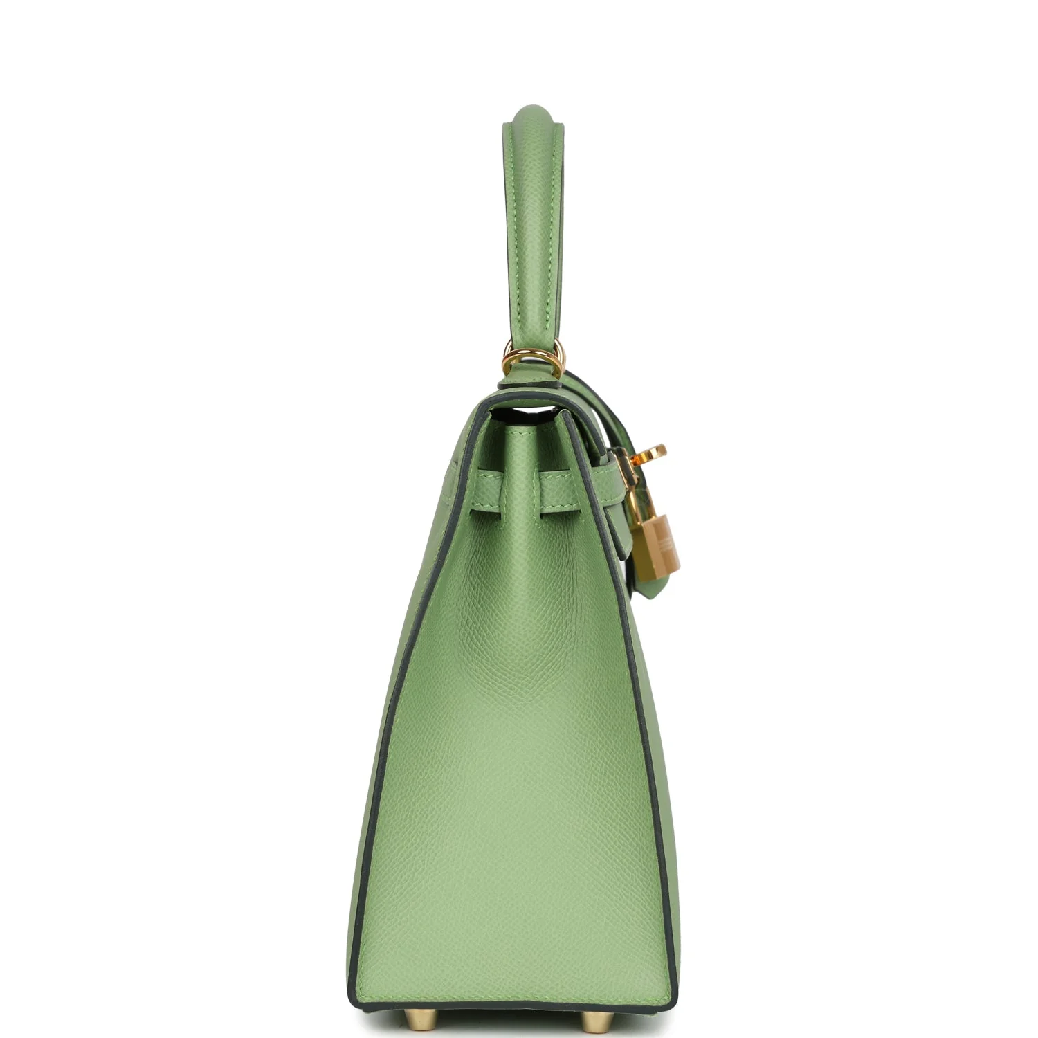Replicate Hermes Kelly Sellier 25 Vert Criquet Epsom Gold Hardware(1:1 replica)