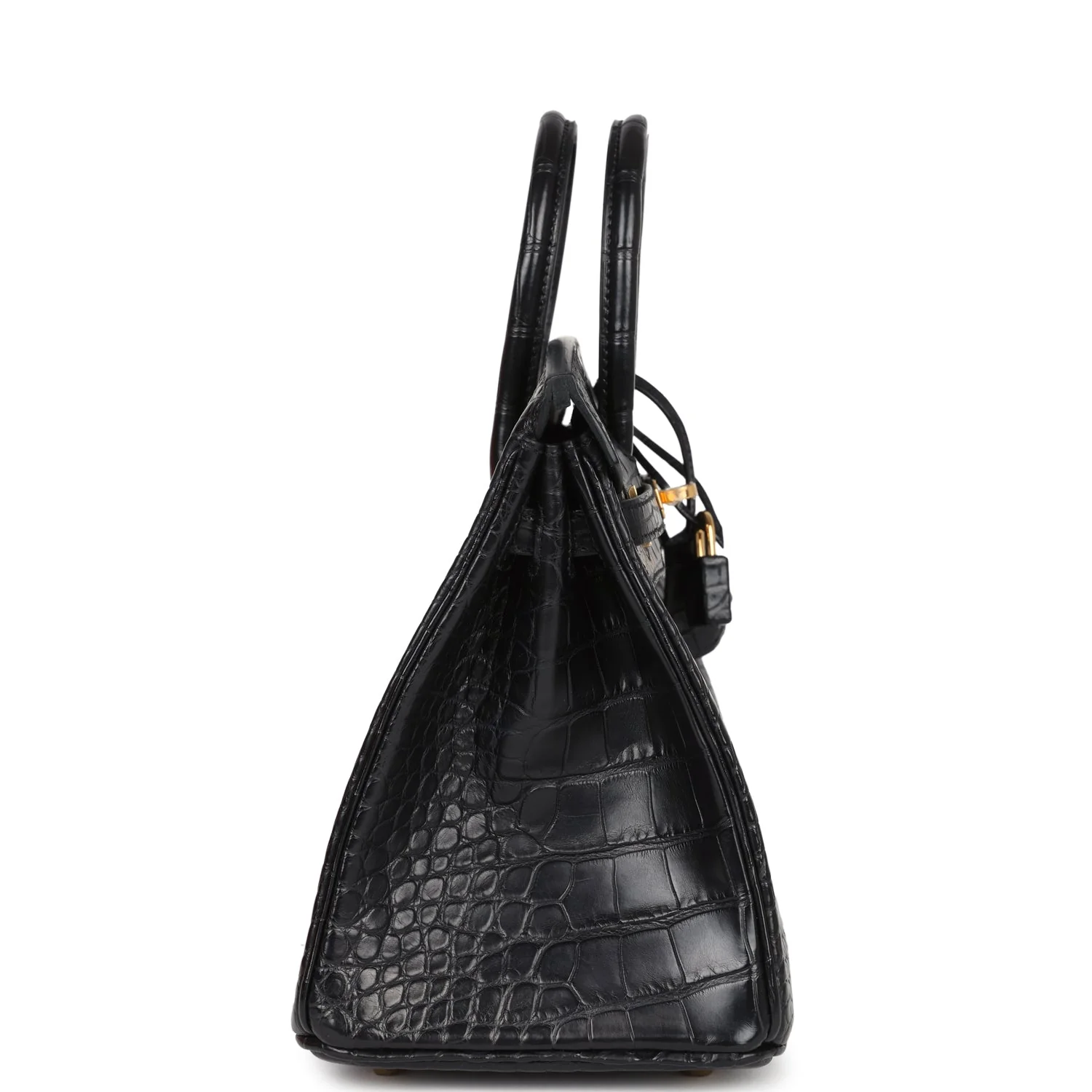 Replicate Hermes Birkin 25 Black Matte Alligator Gold Hardware(1:1 replica)