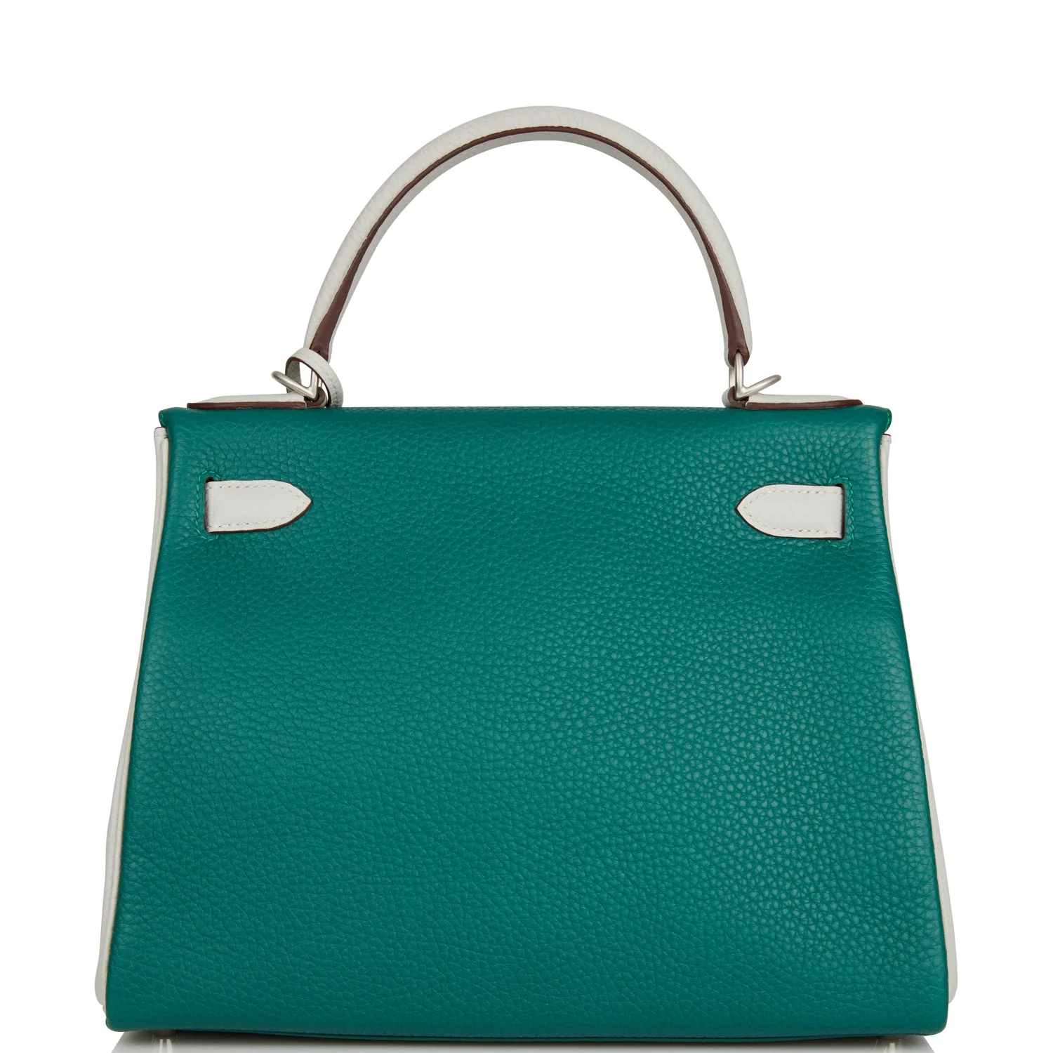Replicate Hermes Special Order (HSS) Kelly Retourne 28 Malachite and Gris Perle Clemence Brushed Palladium Hardware(1:1 replica)