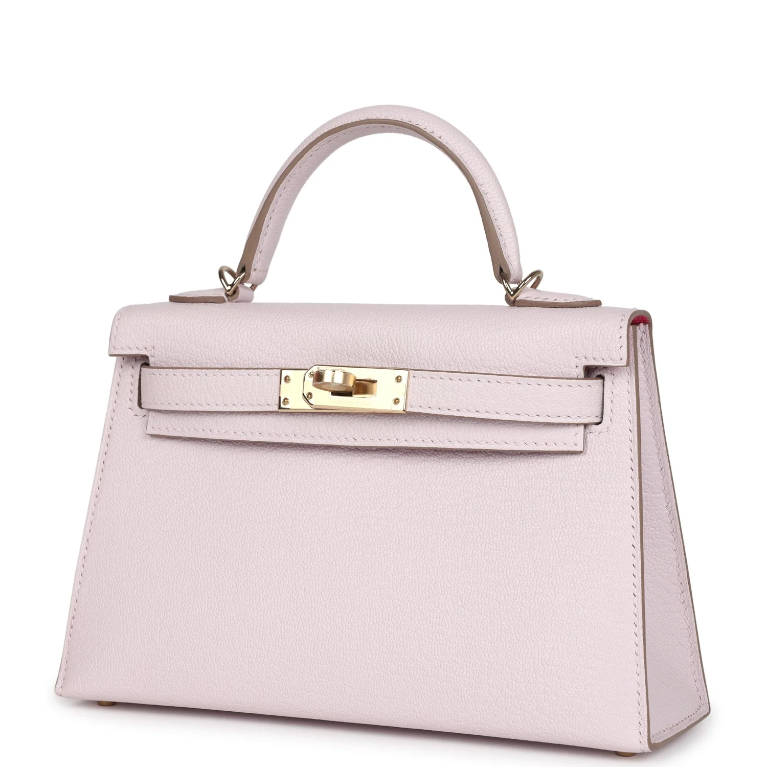 Replicate Hermes Special Order (HSS) Kelly Sellier 20 Mauve Pale Verso Chevre Mysore Permabrass Hardware(1:1 replica)