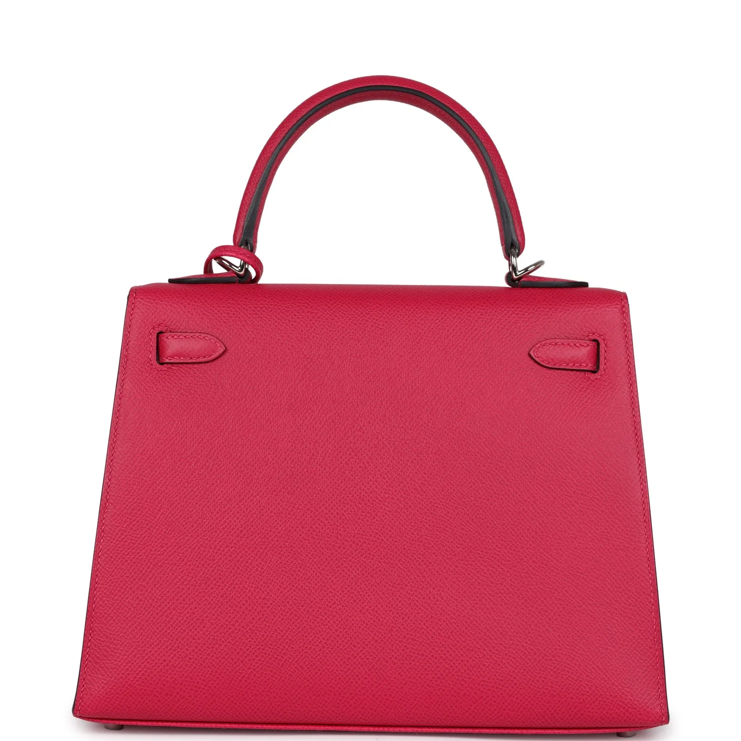 Replicate Hermes Kelly Sellier 25 Framboise Verso Epsom Palladium Hardware(1:1 replica)