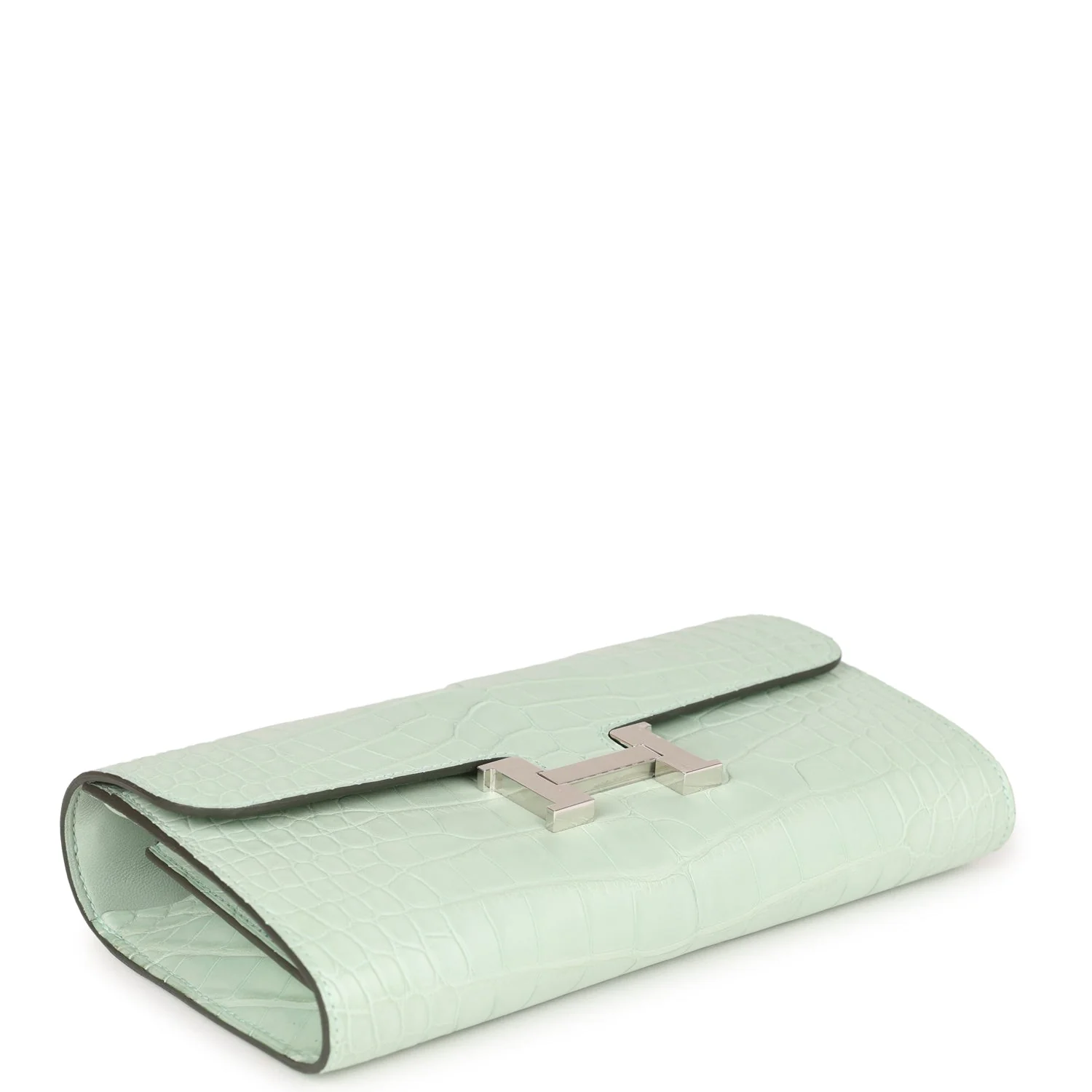 Replicate Hermes Constance Wallet To Go Vert D'eau Matte Alligator Palladium Hardware(1:1 replica)
