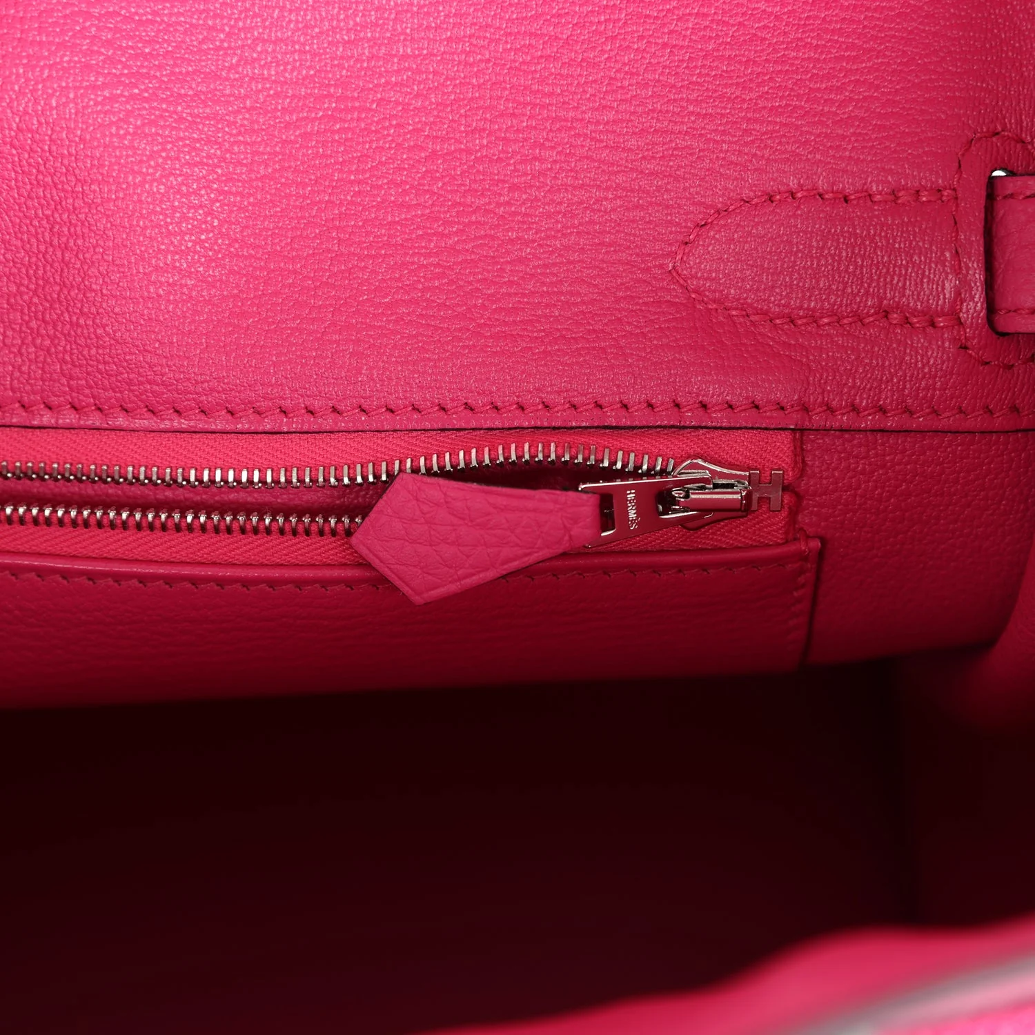 Replicate Hermes Birkin 30 Rose Shocking Clemence Palladium Hardware(1:1 replica)