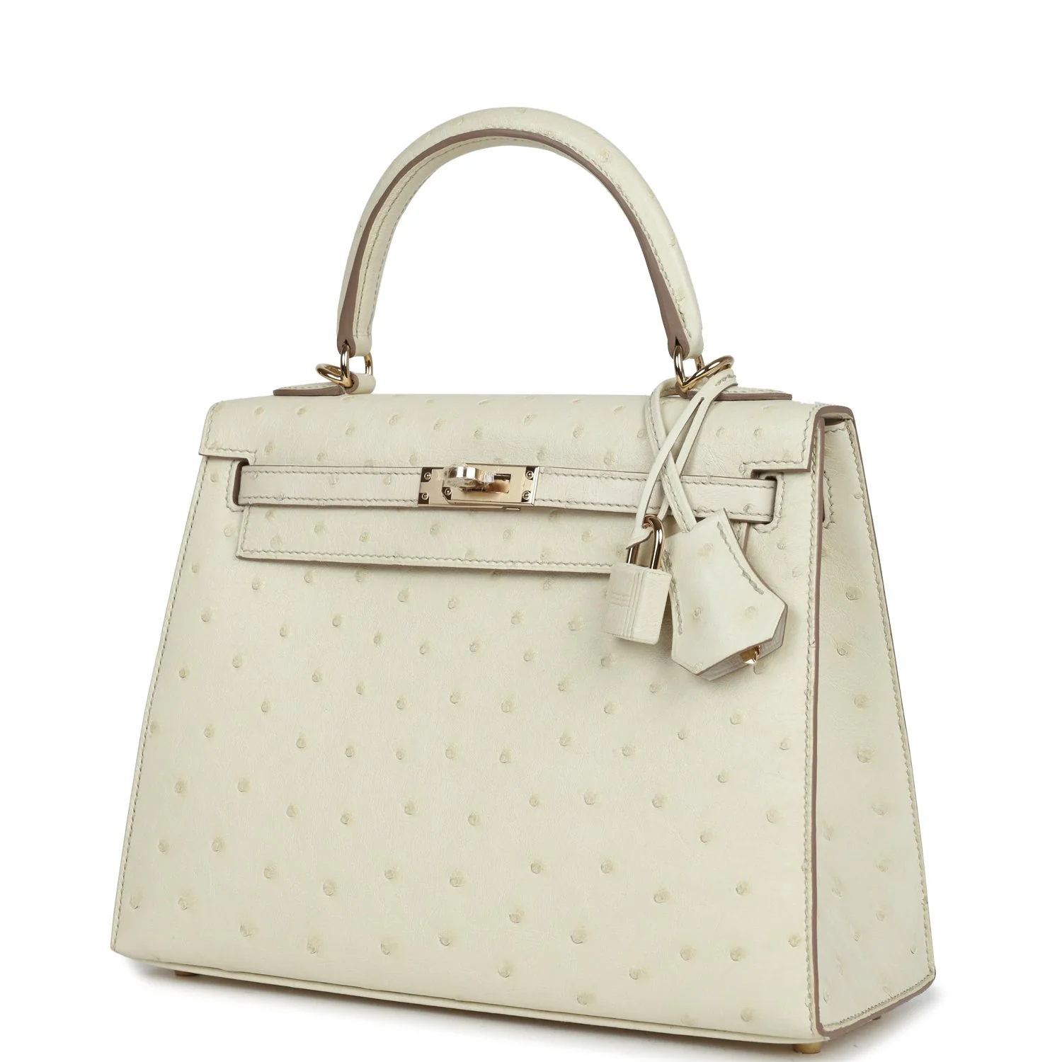 Replicate Hermes Special Order (HSS) Kelly Sellier 25 Nata Verso Ostrich Permabrass Hardware(1:1 replica)