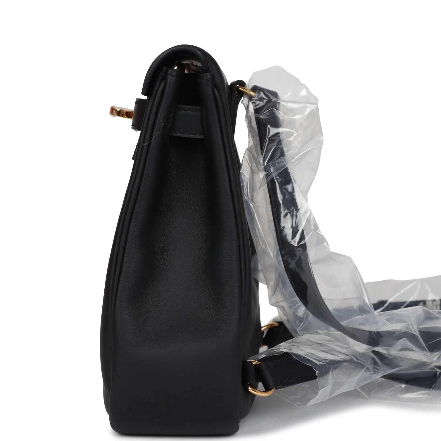 Replicate Hermes Mini Kelly Jump Backpack Black Swift Gold Hardware(1:1 replica)