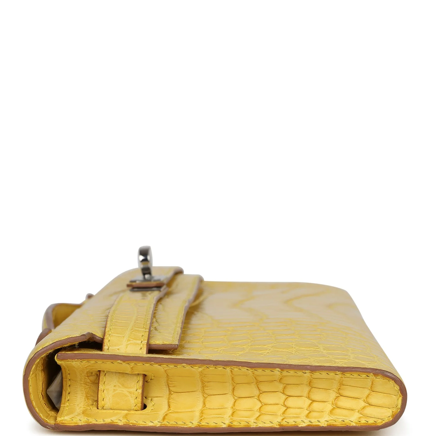 Replicate Hermes Kelly Cut Mimosa Matte Alligator Palladium Hardware(1:1 replica)
