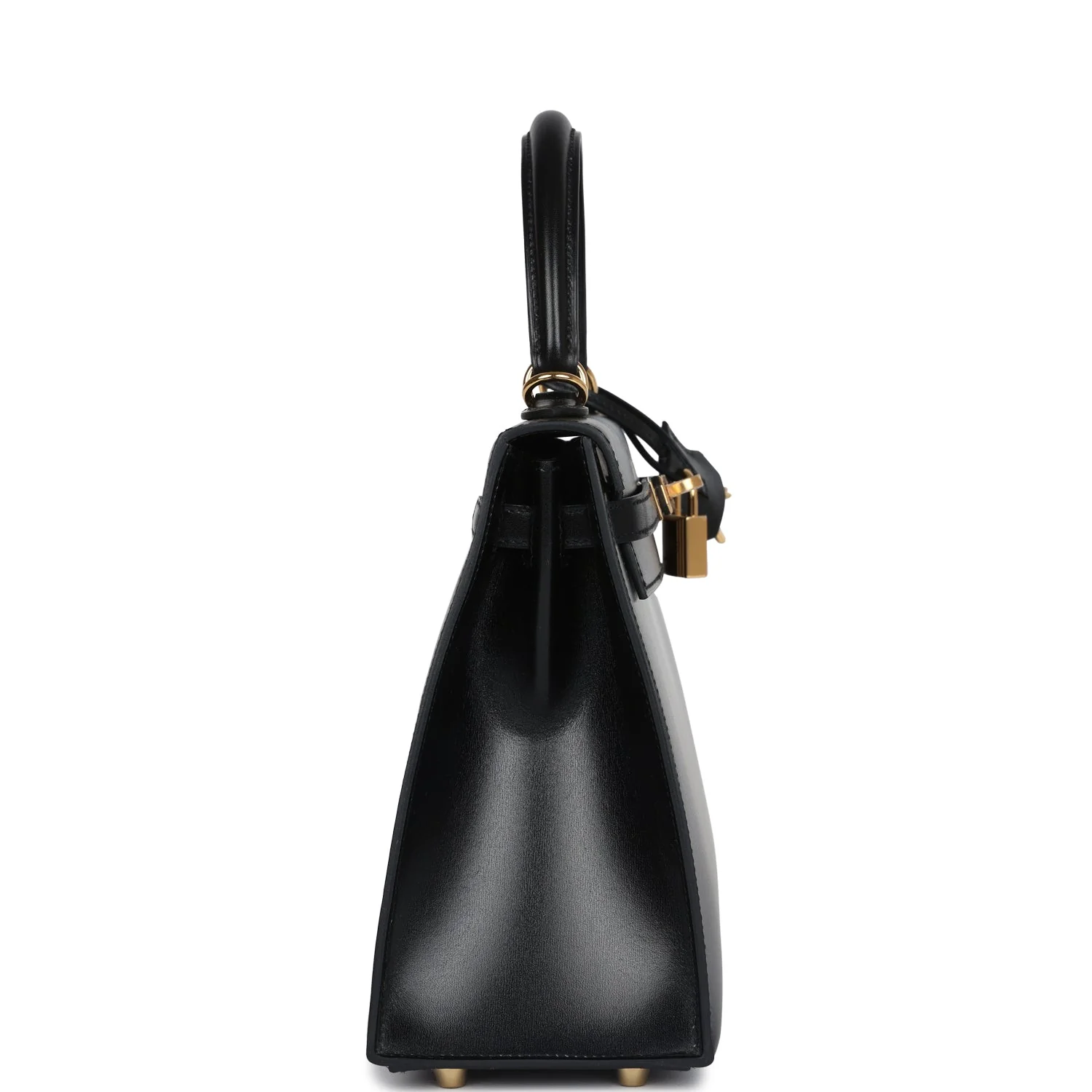 Replicate Hermes Kelly Sellier 25 Black Box Gold Hardware(1:1 replica)