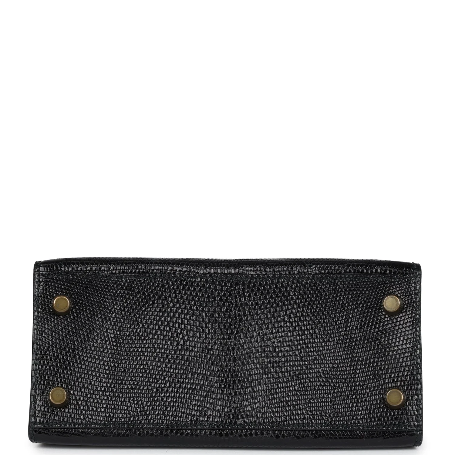 Replicate Vintage Hermes Kelly Sellier 20 Black Varanus Salvator Lizard Gold Hardware(1:1 replica)