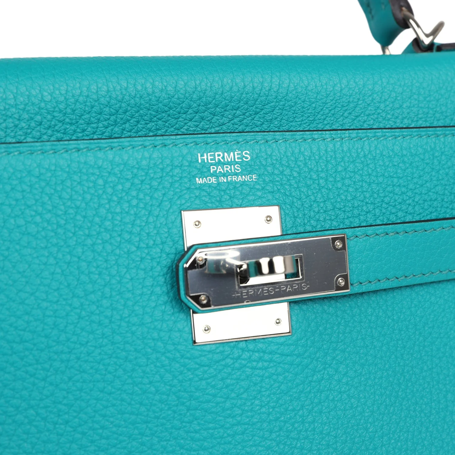 Replicate Hermes Kelly Retourne 32 Bleu Paon Clemence Palladium Hardware(1:1 replica)
