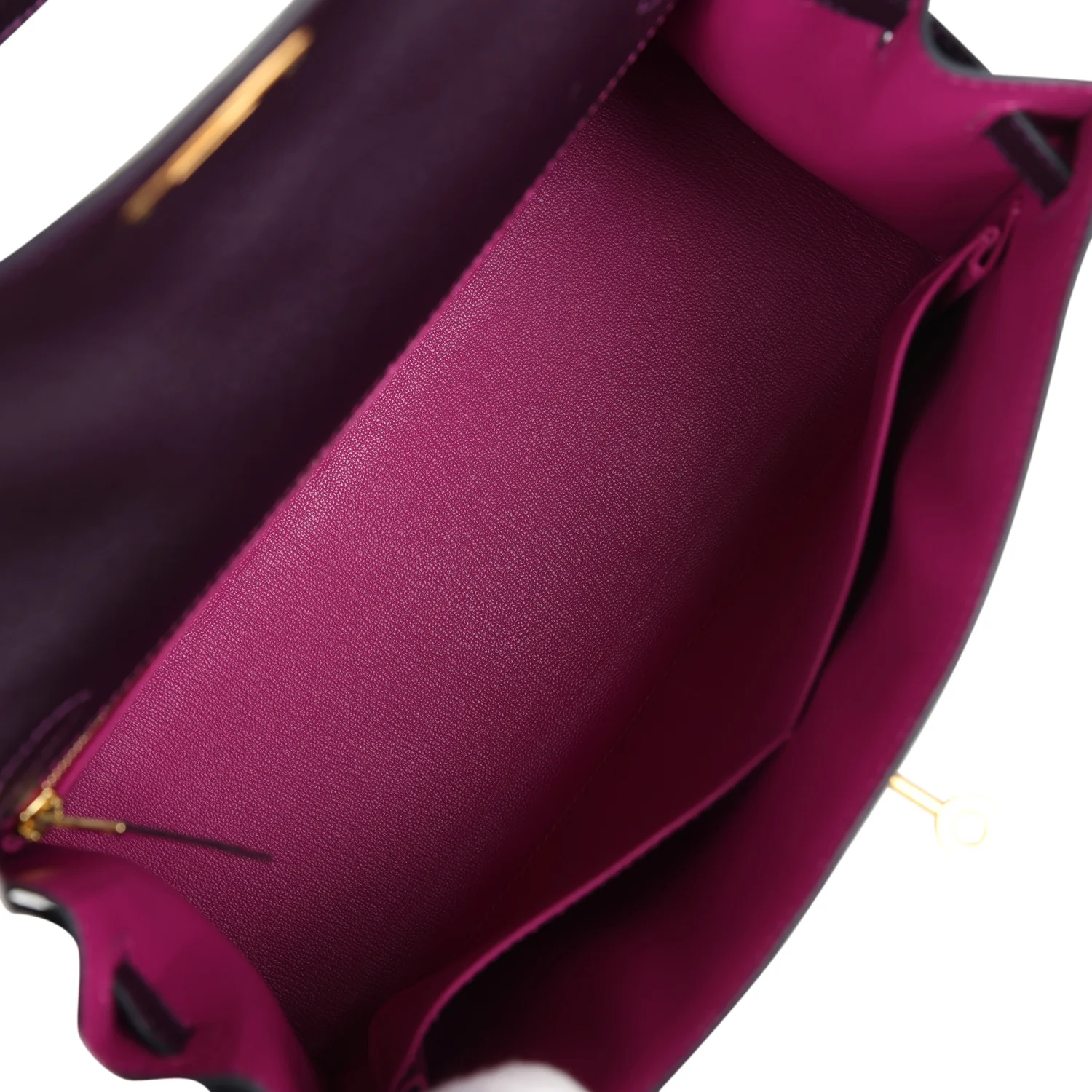 Replicate Hermes Special Order (HSS) Kelly Sellier 28 Raisin Verso Chevre Brushed Gold Hardware(1:1 replica)