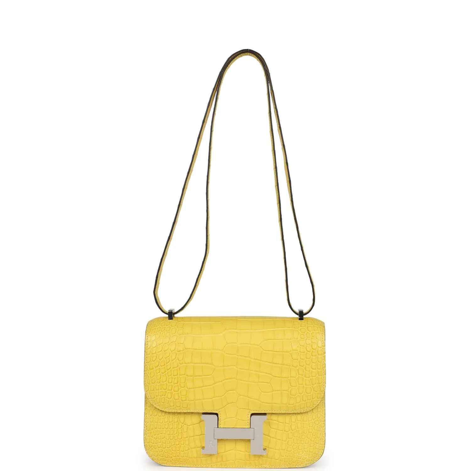 Replicate Hermes Constance 18 Mimosa Matte Alligator Palladium Hardware(1:1 replica)
