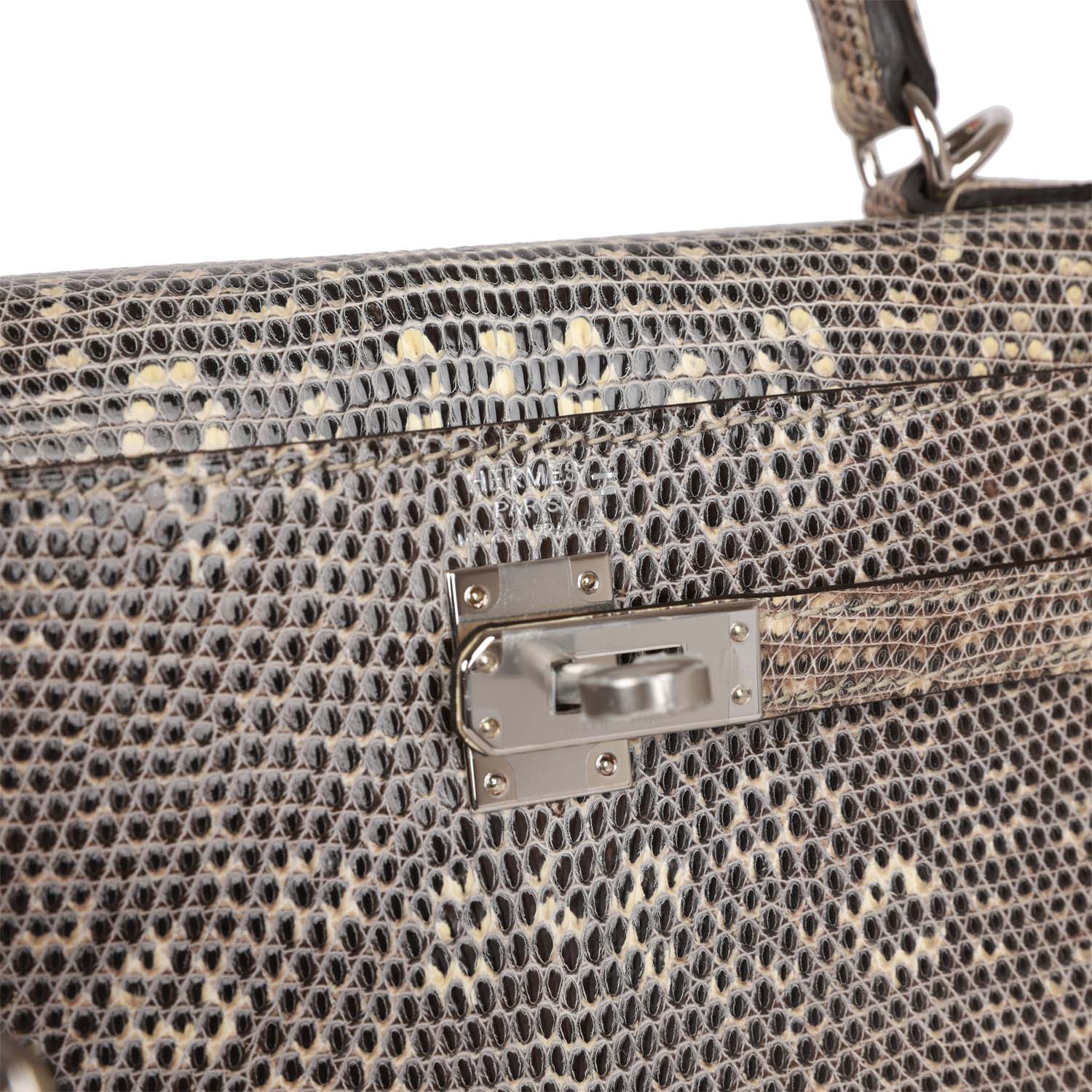 Replicate Hermes Kelly Sellier 25 Ombre Varanus Salvator Lizard Palladium Hardware(1:1 replica)