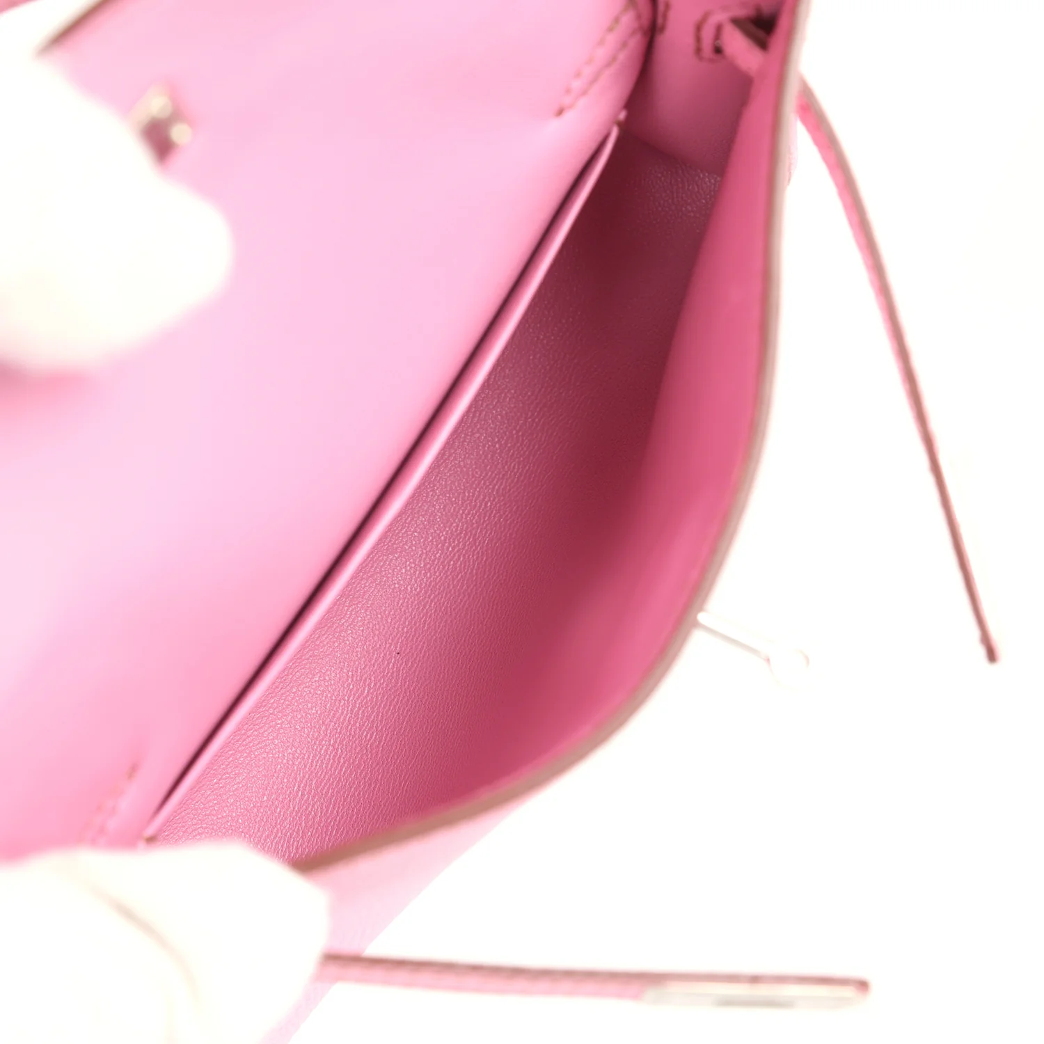 Replicate Hermes Micro Kelly 15 Bubblegum Epsom Palladium Hardware(1:1 replica)