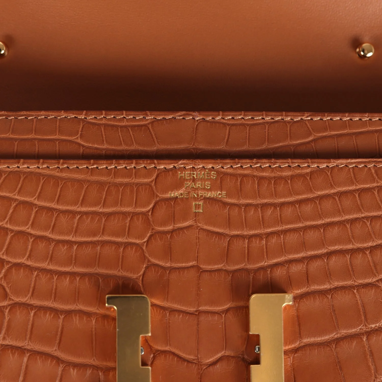 Replicate Hermes Constance Wallet To Go Gold Matte Alligator Gold Hardware(1:1 replica)