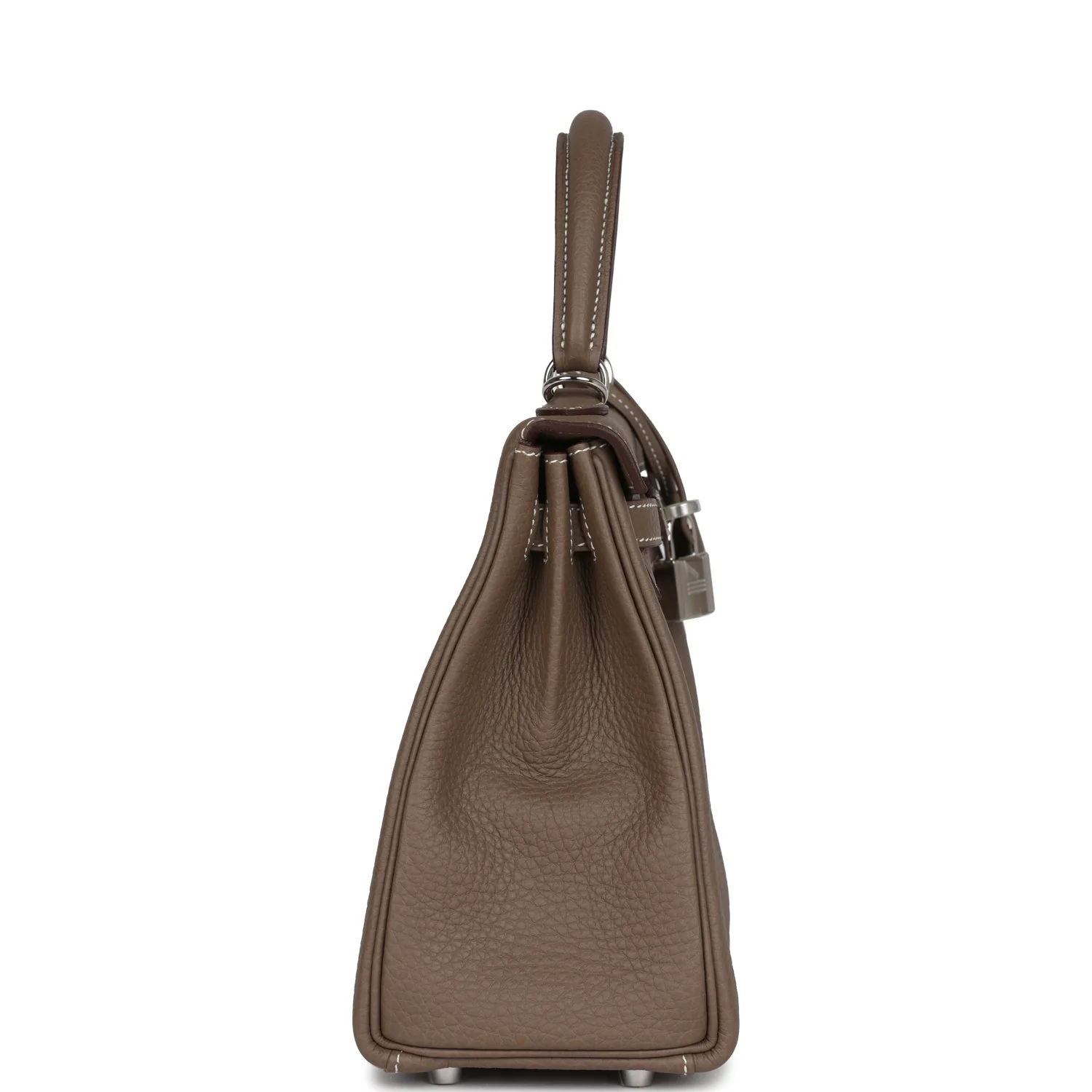 Replicate Hermes Kelly Retourne 25 Etoupe Togo Palladium Hardware(1:1 replica)