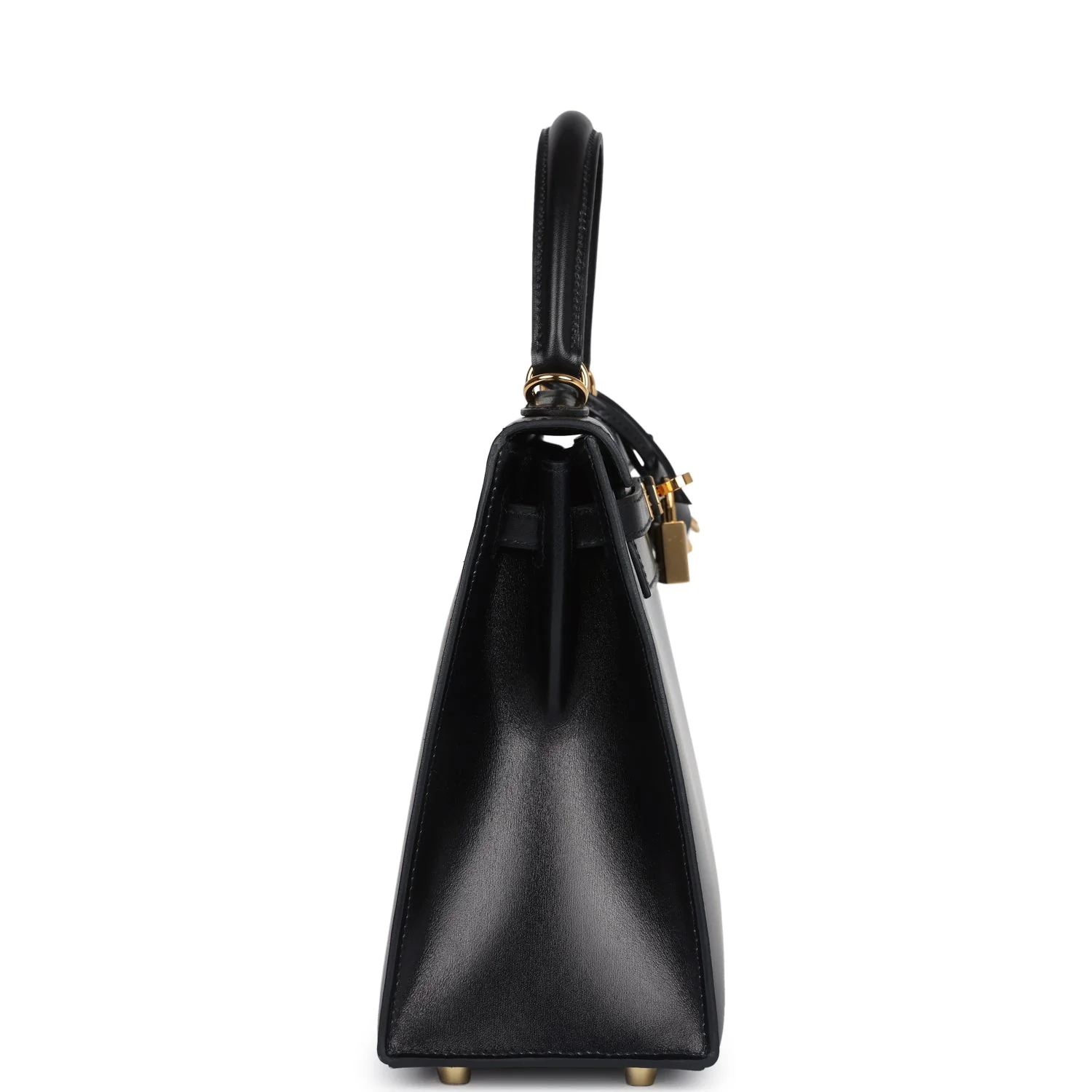 Replicate Hermes Kelly Sellier 25 Black Box Gold Hardware(1:1 replica)
