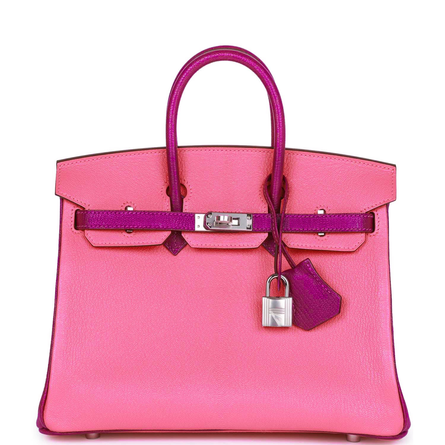 Replicate Hermes Special Order (HSS) Birkin 25 Rose Lipstick and Anemone Chèvre Palladium Hardware(1:1 replica)