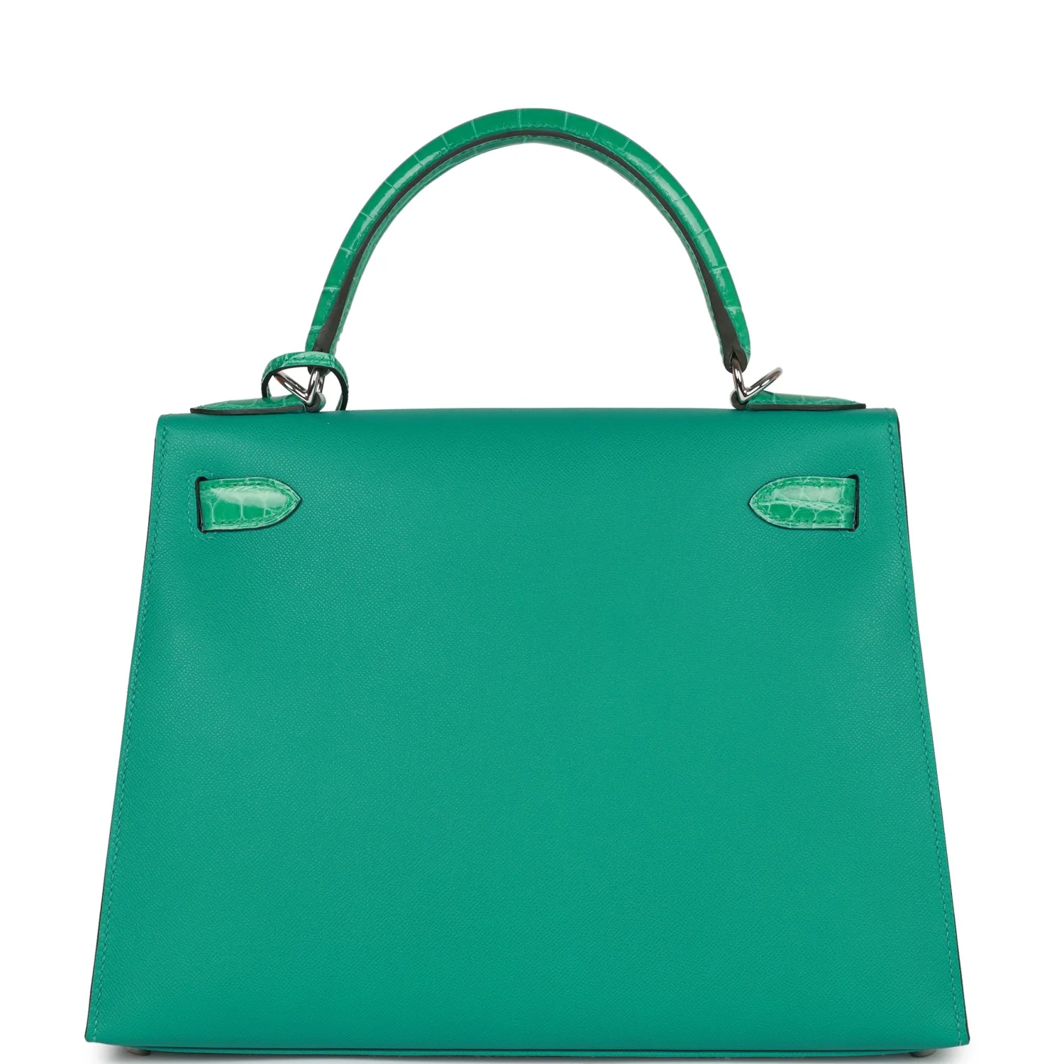 Replicate Hermes Kelly Sellier 28 Vert Verone Madame and Shiny Niloticus Crocodile Touch Palladium Hardware(1:1 replica)