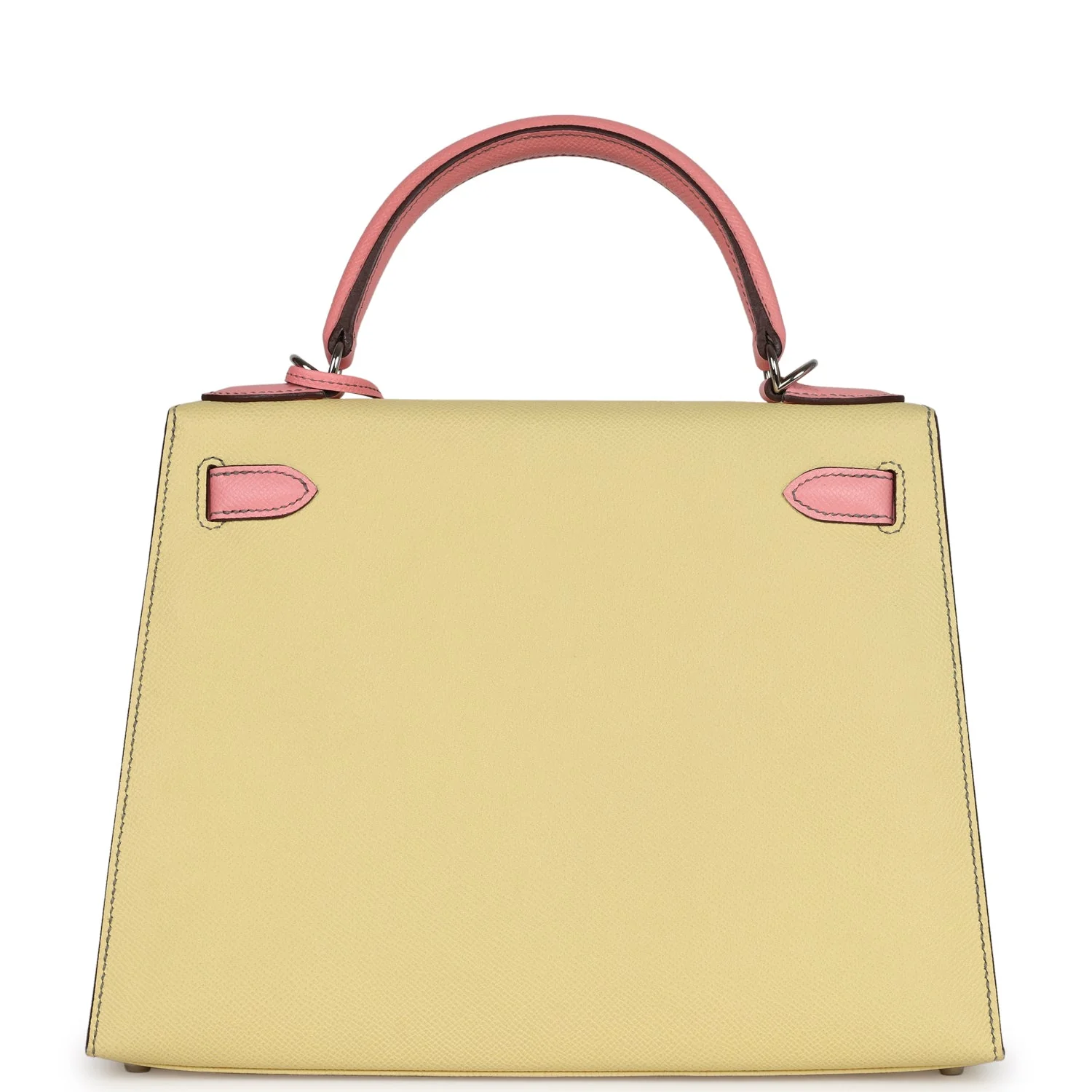 Replicate Hermes Special Order (HSS) Kelly Sellier 28 Rose Confetti and Jaune Poussin Epsom Palladium Hardware(1:1 replica)
