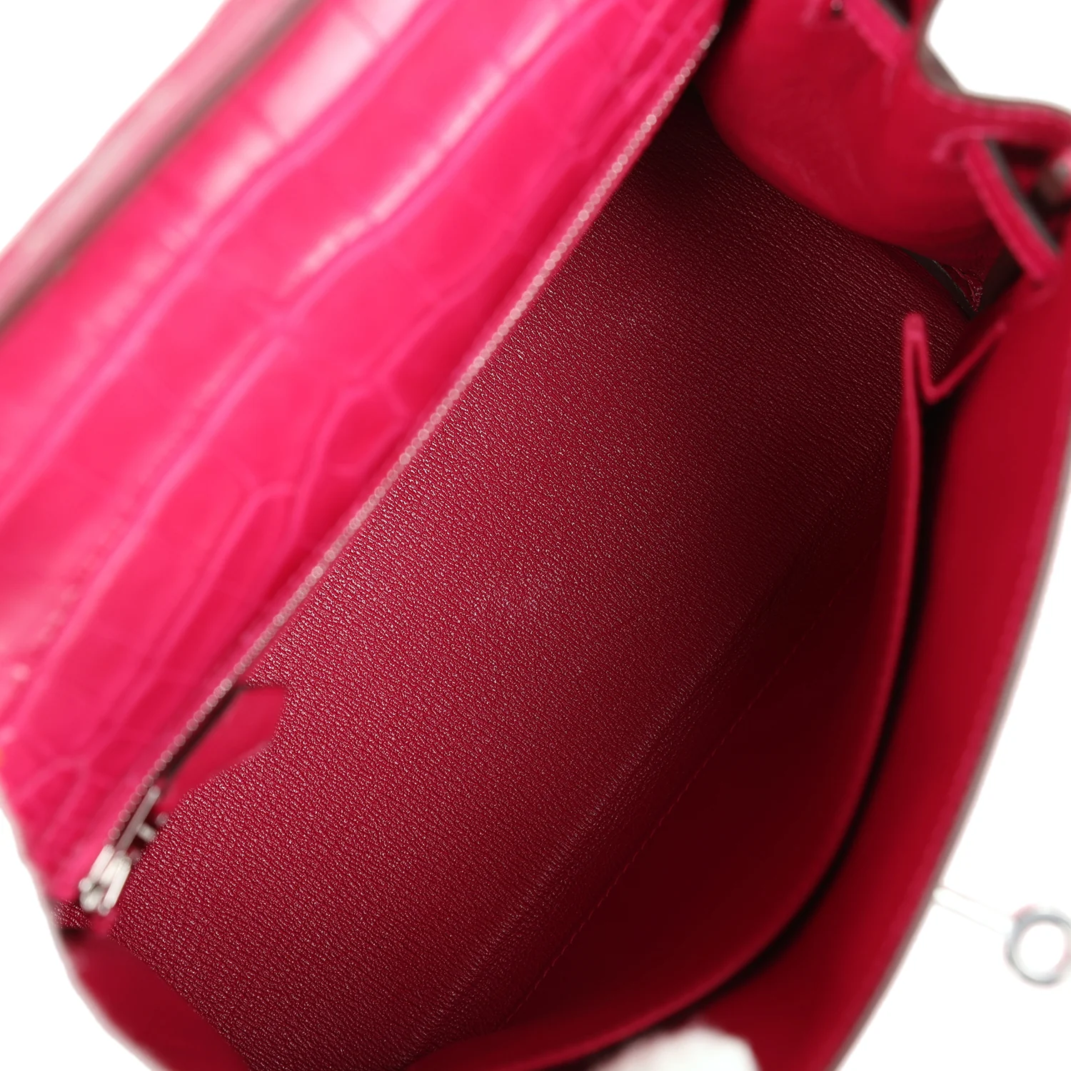 Replicate Hermes Kelly Retourne 25 Framboise Matte Alligator Palladium Hardware(1:1 replica)
