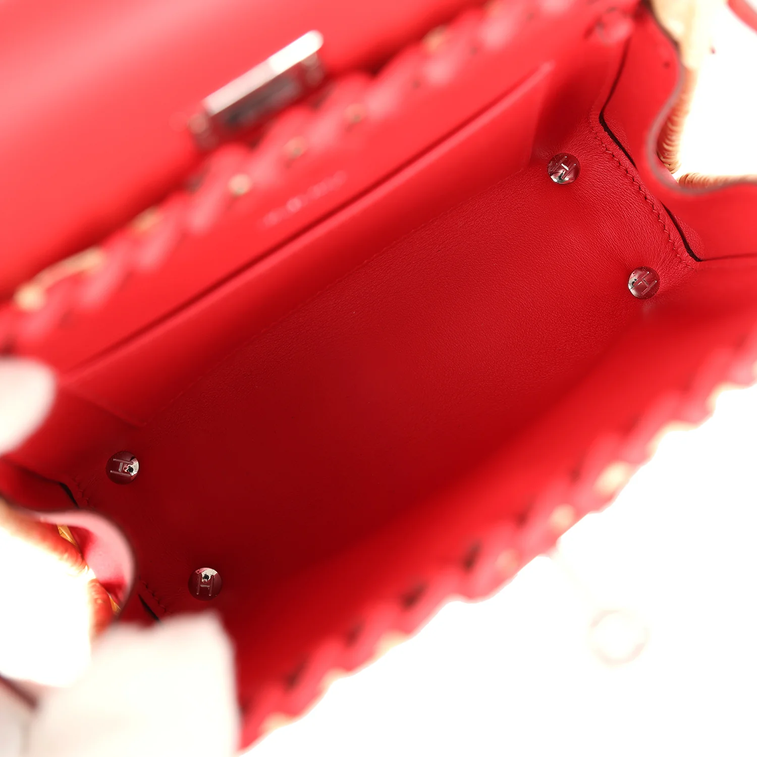 Replicate Hermes Mini Picnic Kelly 20 Rouge De Coeur Swift Palladium Hardware(1:1 replica)
