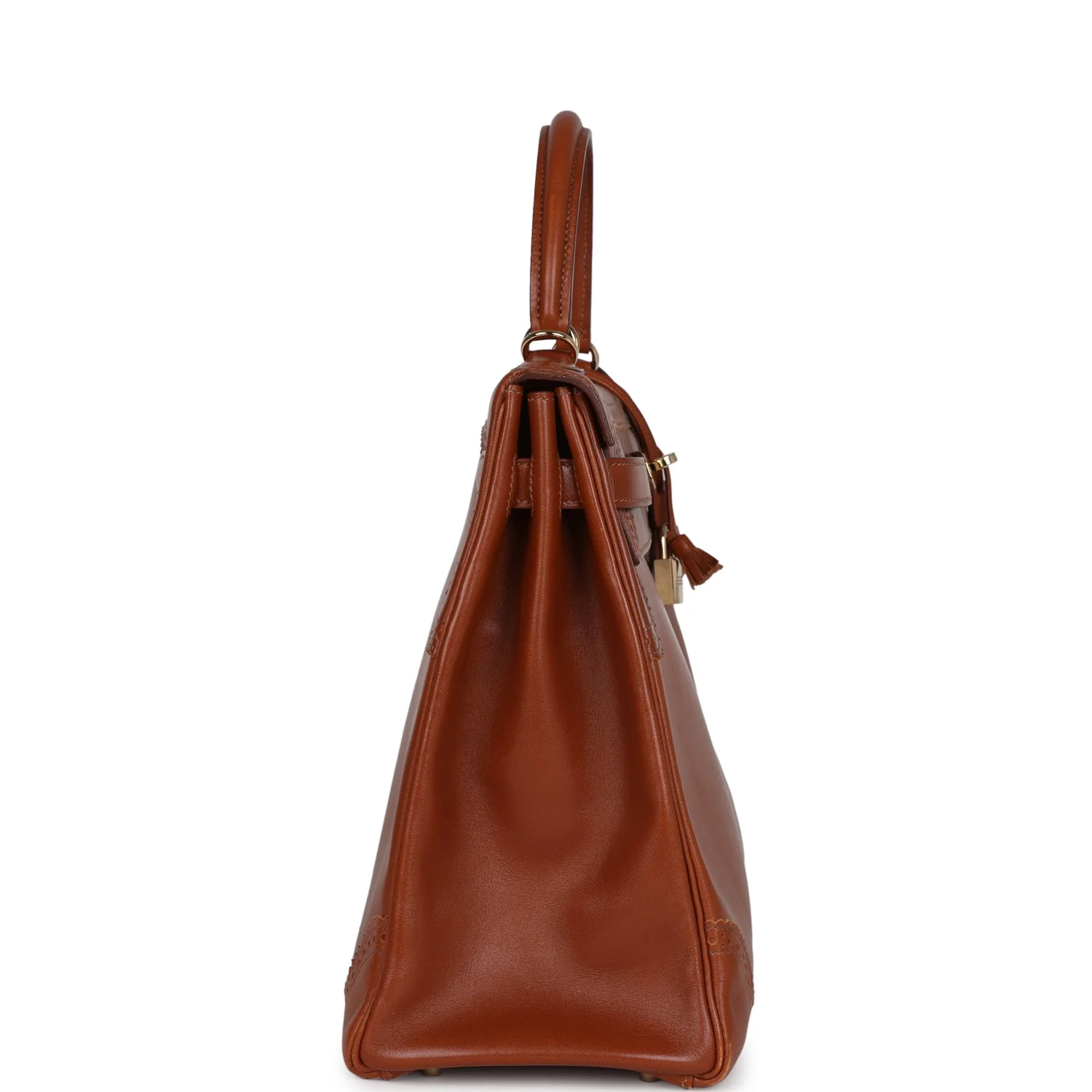 Replicate Hermes Ghillies Kelly Retourne 35 Fauve Tadelakt Permabrass Hardware(1:1 replica)