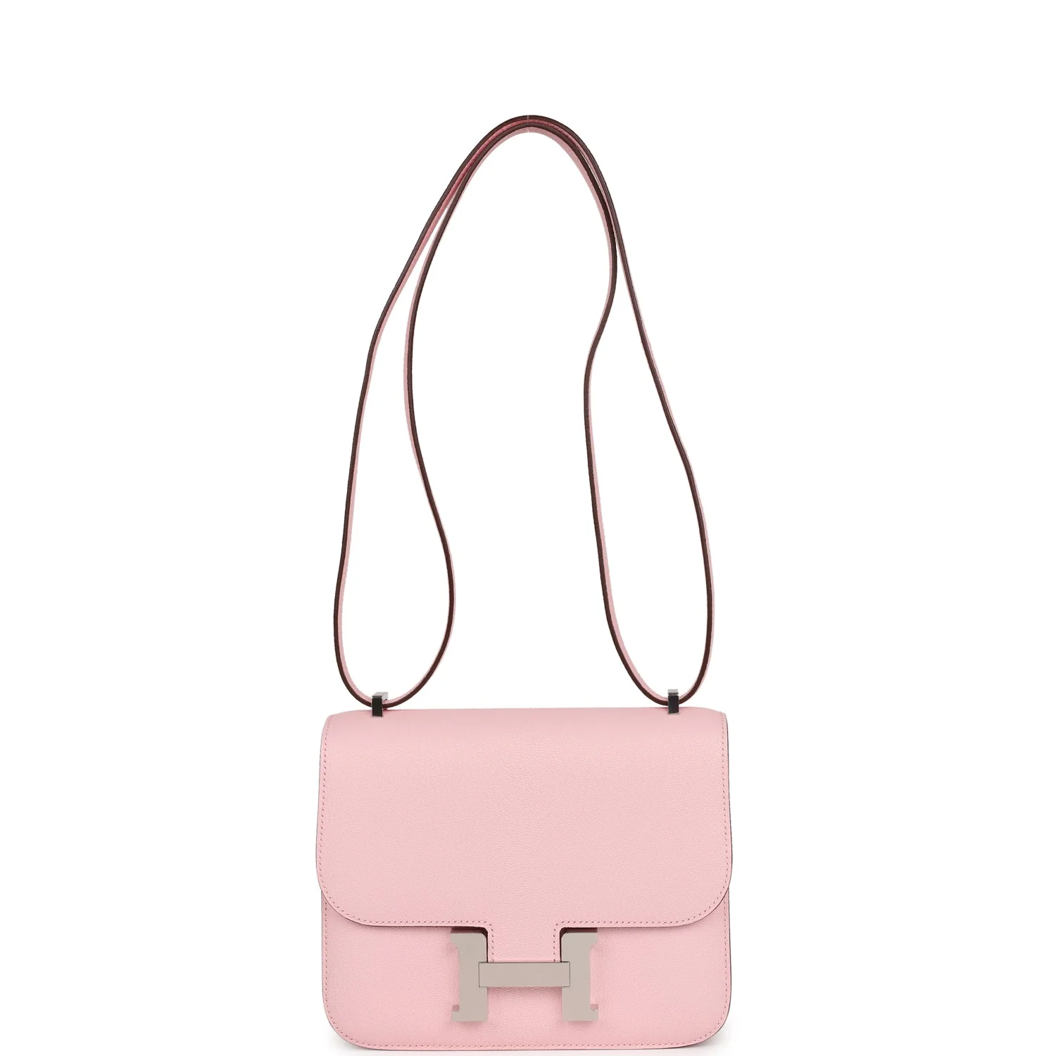 Replicate Hermes Constance 18 Rose Sakura Chevre Palladium Hardware(1:1 replica)