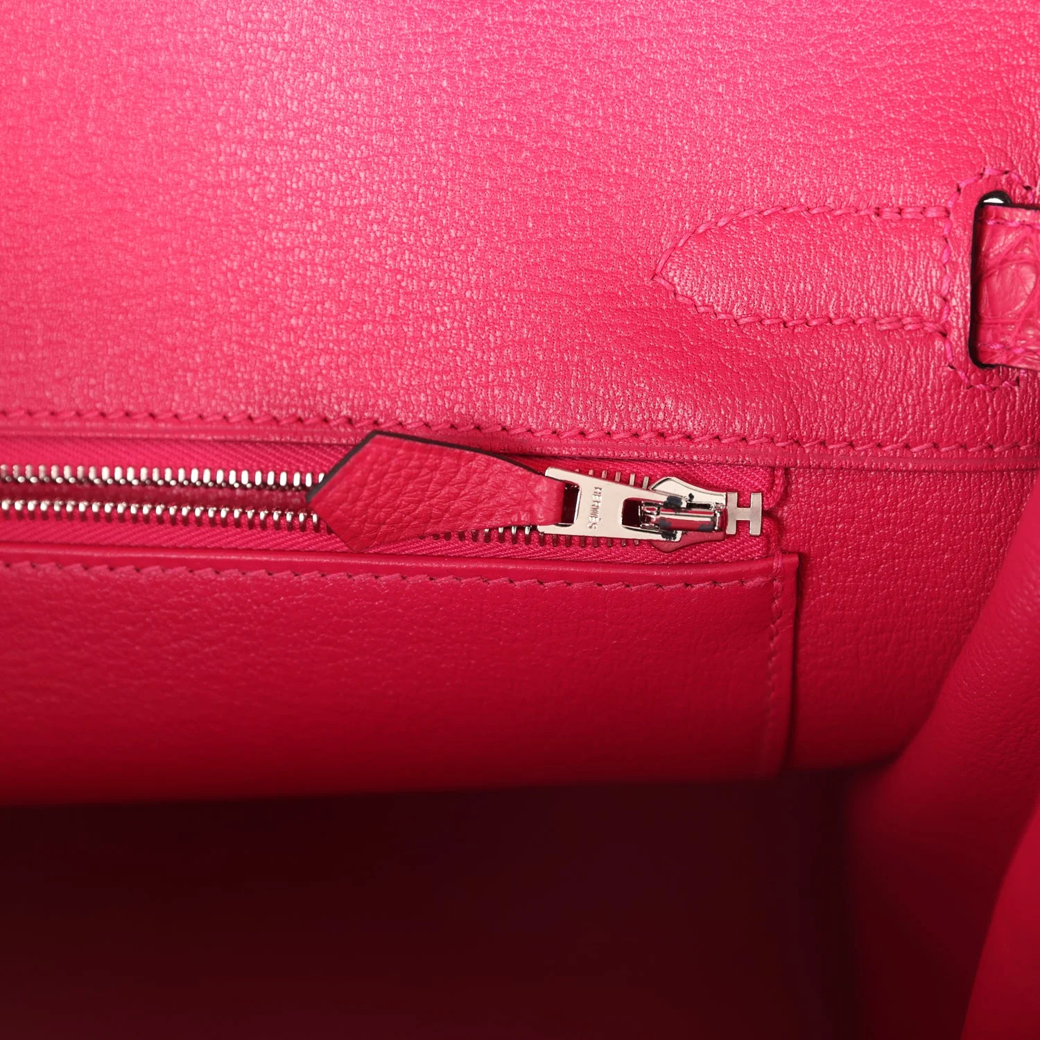 Replicate Hermes Birkin 30 Framboise Matte Alligator Togo Touch Palladium Hardware(1:1 replica)