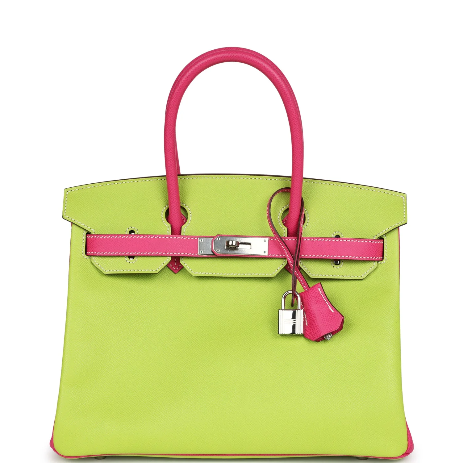 Replicate Hermes Special Order (HSS) Birkin 30 Kiwi and Rose Tyrien Epsom Palladium Hardware(1:1 replica)