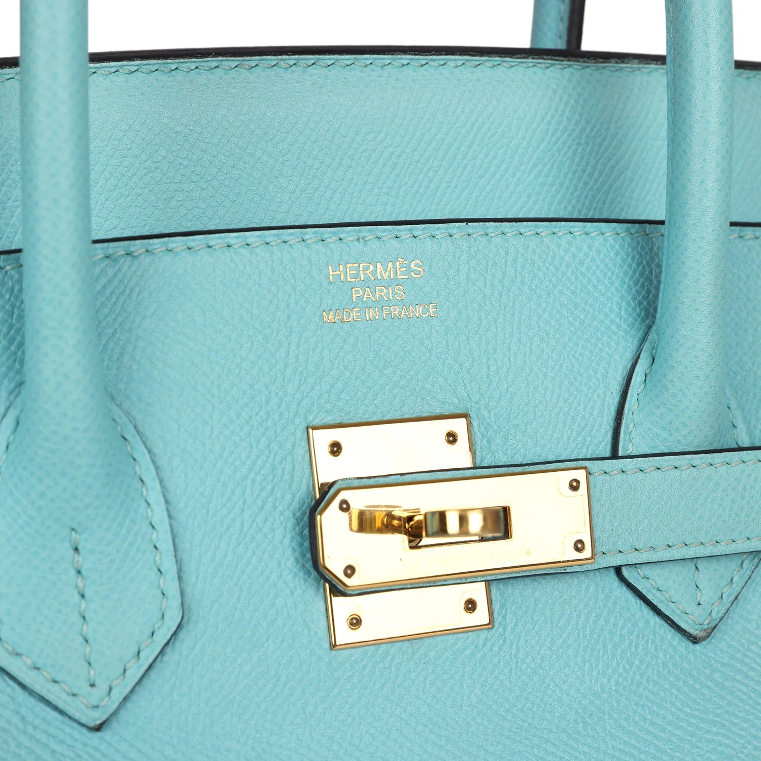 Replicate Hermes Birkin 35 Bleu Atoll Epsom Gold Hardware(1:1 replica)