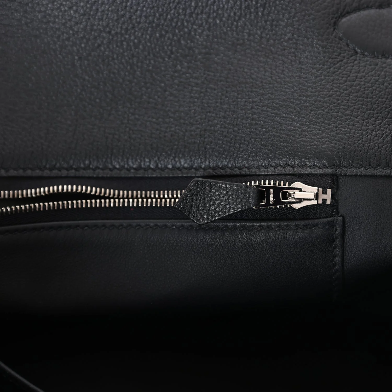 Replicate Hermes Kelly Voyage 50 Black Evercolor Palladium Hardware(1:1 replica)