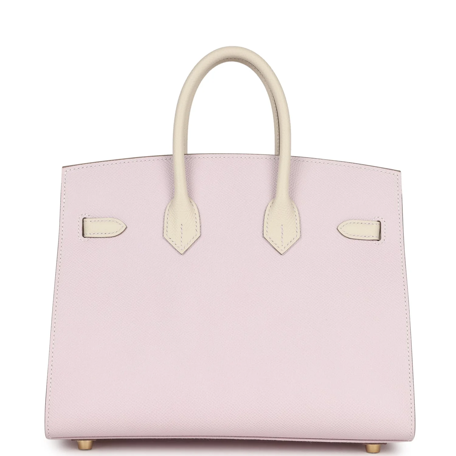 Replicate Hermes Special Order (HSS) Birkin Sellier 25 Mauve Pale and Craie Epsom Brushed Gold Hardware(1:1 replica)