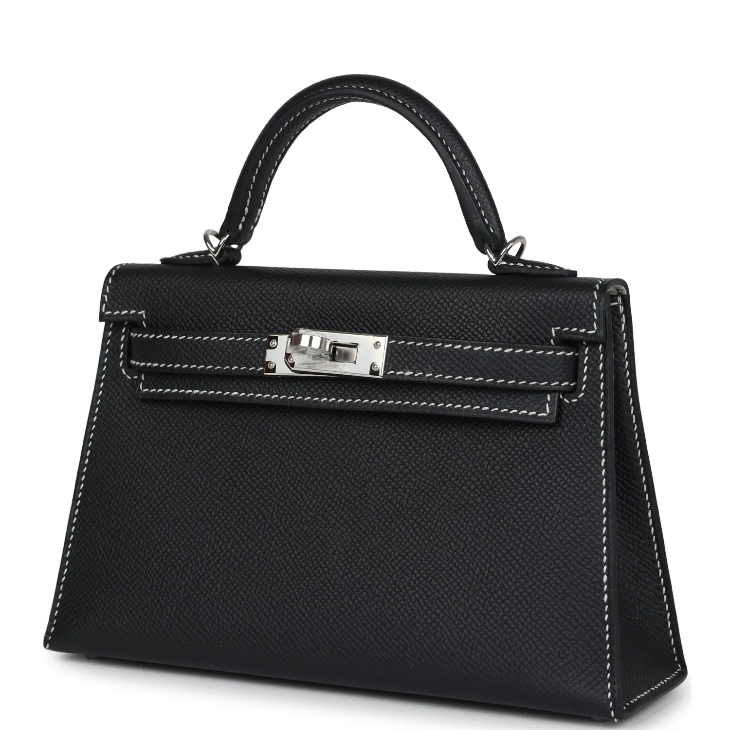 Replicate Hermes Special Order (HSS) Kelly Sellier 20 Black Verso Epsom Palladium Hardware(1:1 replica)