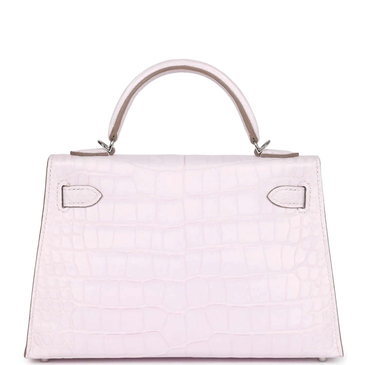 Replicate Hermes Kelly Sellier 20 Mauve Pale Boreal Satin Alligator Palladium Hardware(1:1 replica)