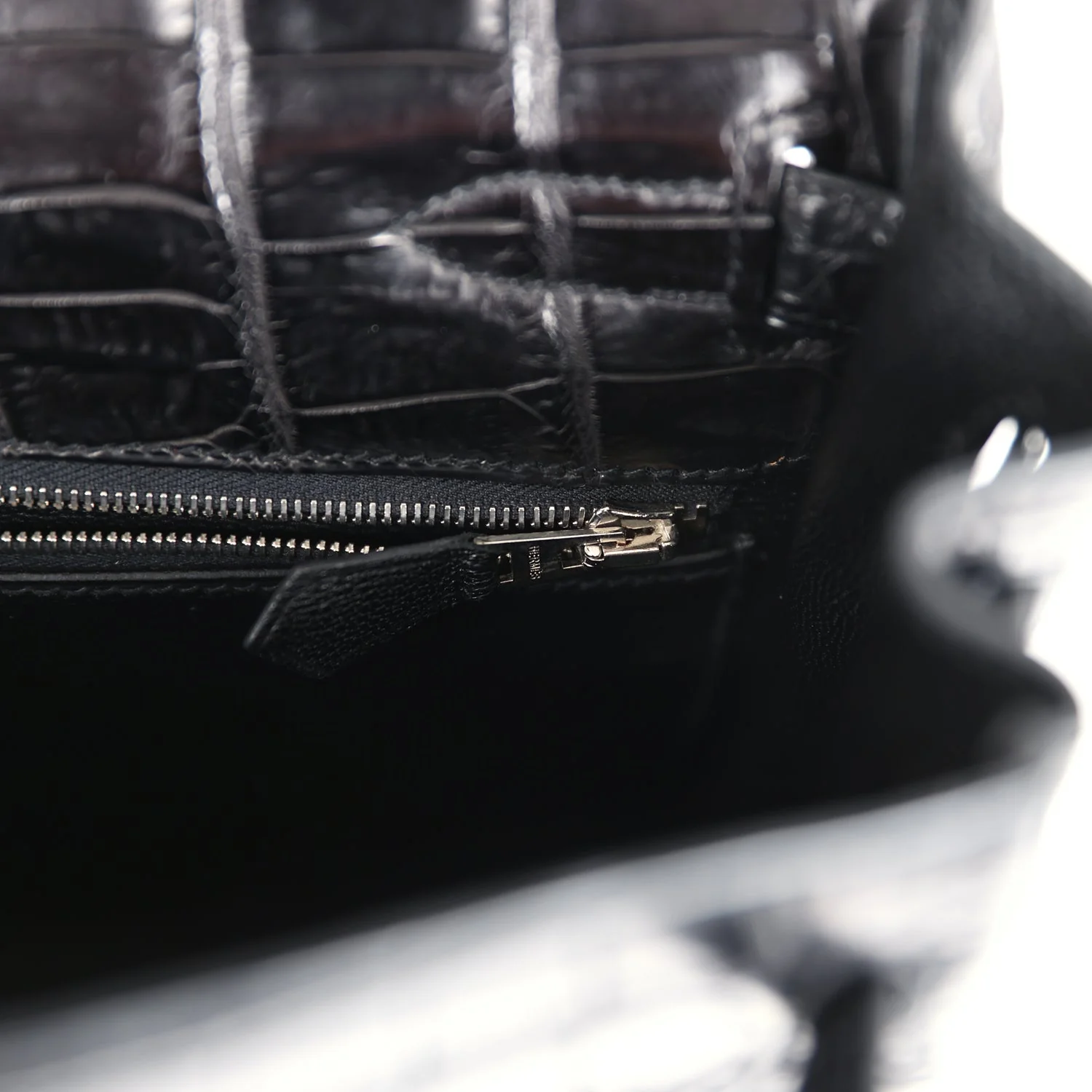 Replicate Hermes Kelly Retourne 32 SO Black Matte Niloticus Crocodile Black Hardware(1:1 replica)