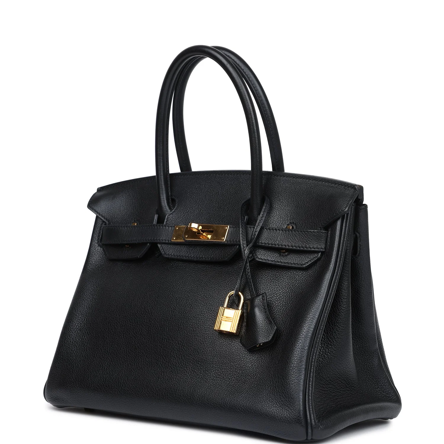 Replicate Hermes Birkin 30 Black Novillo Gold Hardware(1:1 replica)
