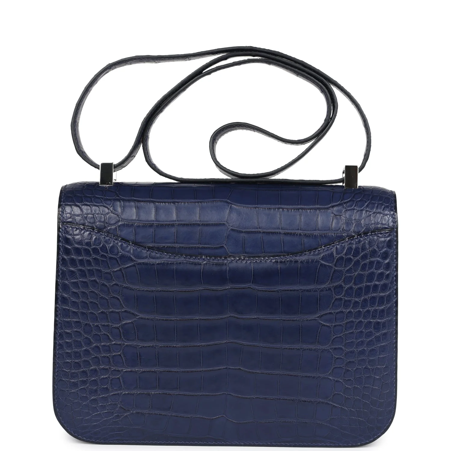 Replicate Hermes Constance 1-24 Bleu Saphir Matte Alligator Marquette Palladium Hardware(1:1 replica)