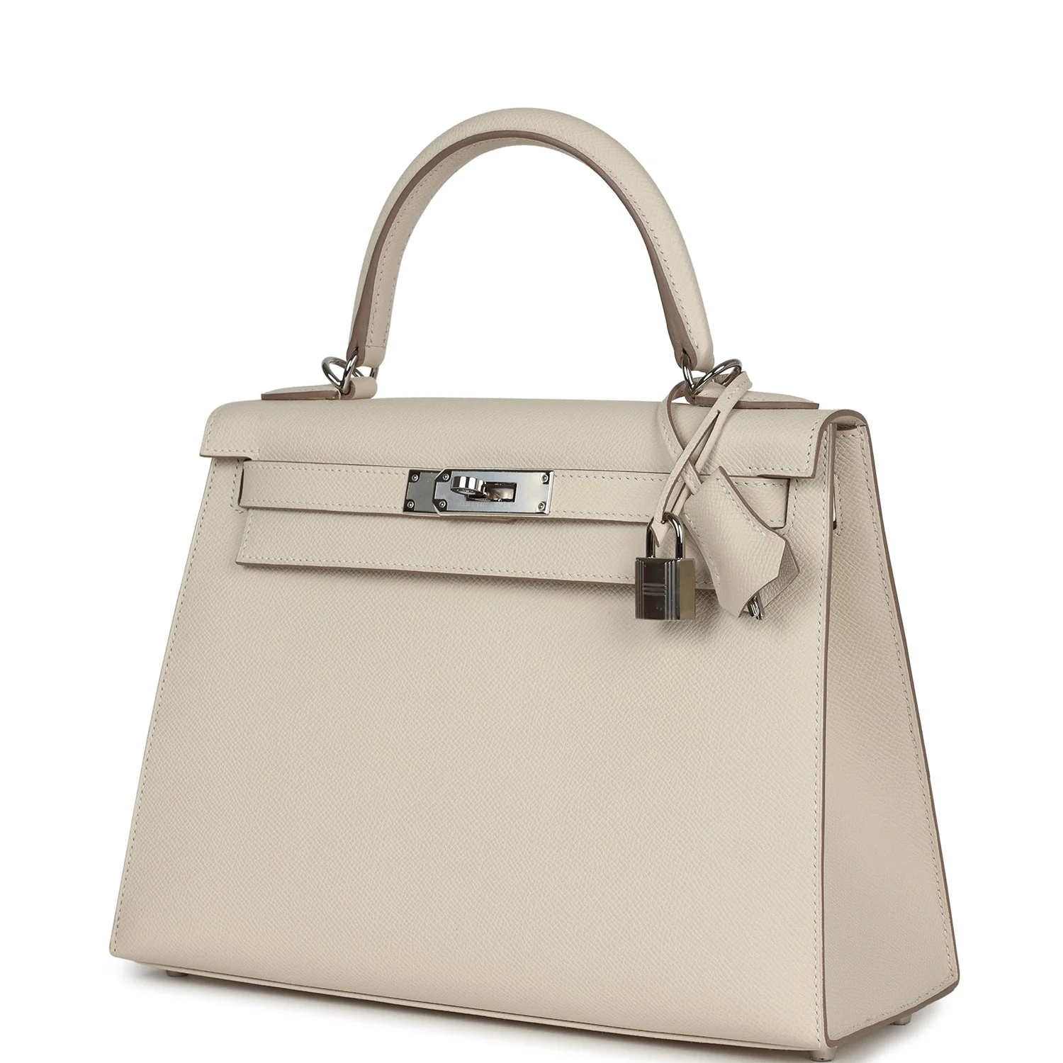 Replicate Hermes Kelly Sellier 28 Craie Epsom Palladium Hardware(1:1 replica)