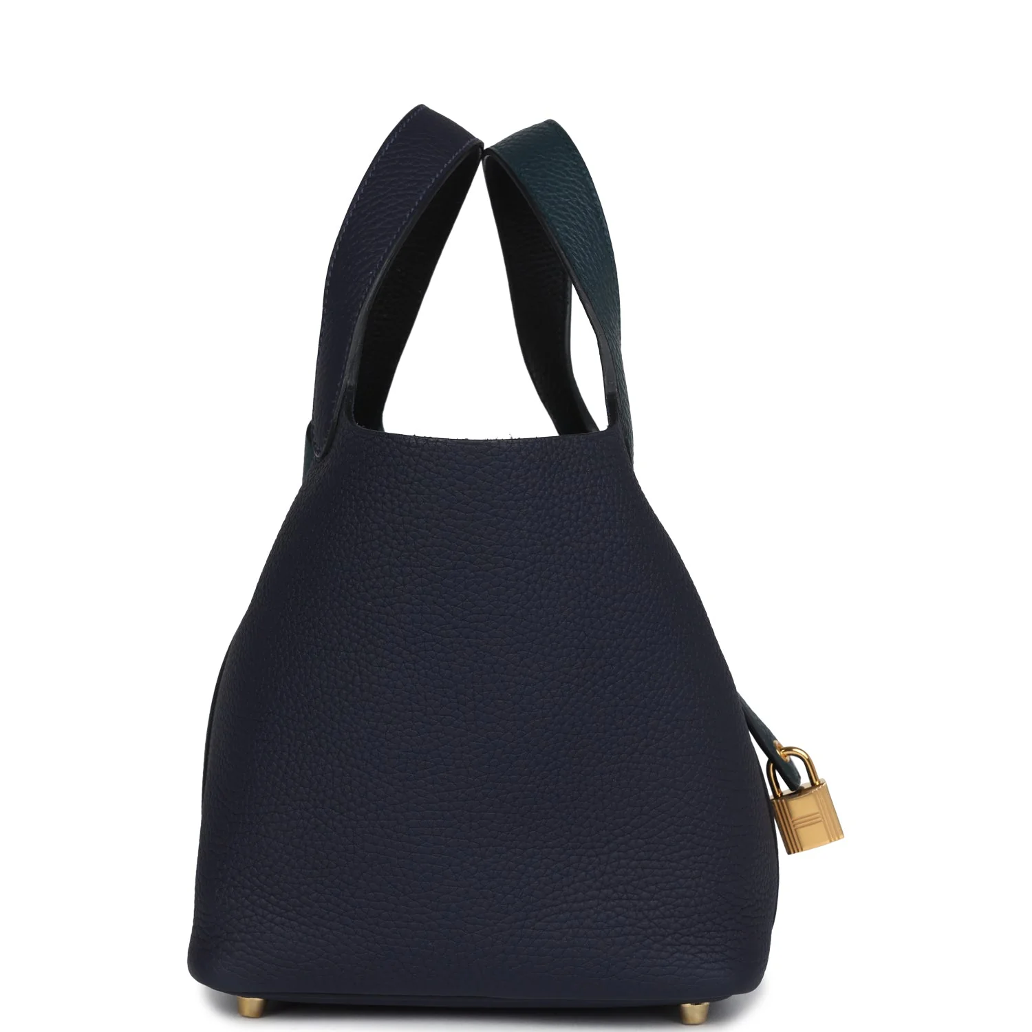 Replicate Hermes Picotin Lock 18 Casaque Bleu Nuit and Vert Cypress Clemence Gold Hardware(1:1 replica)