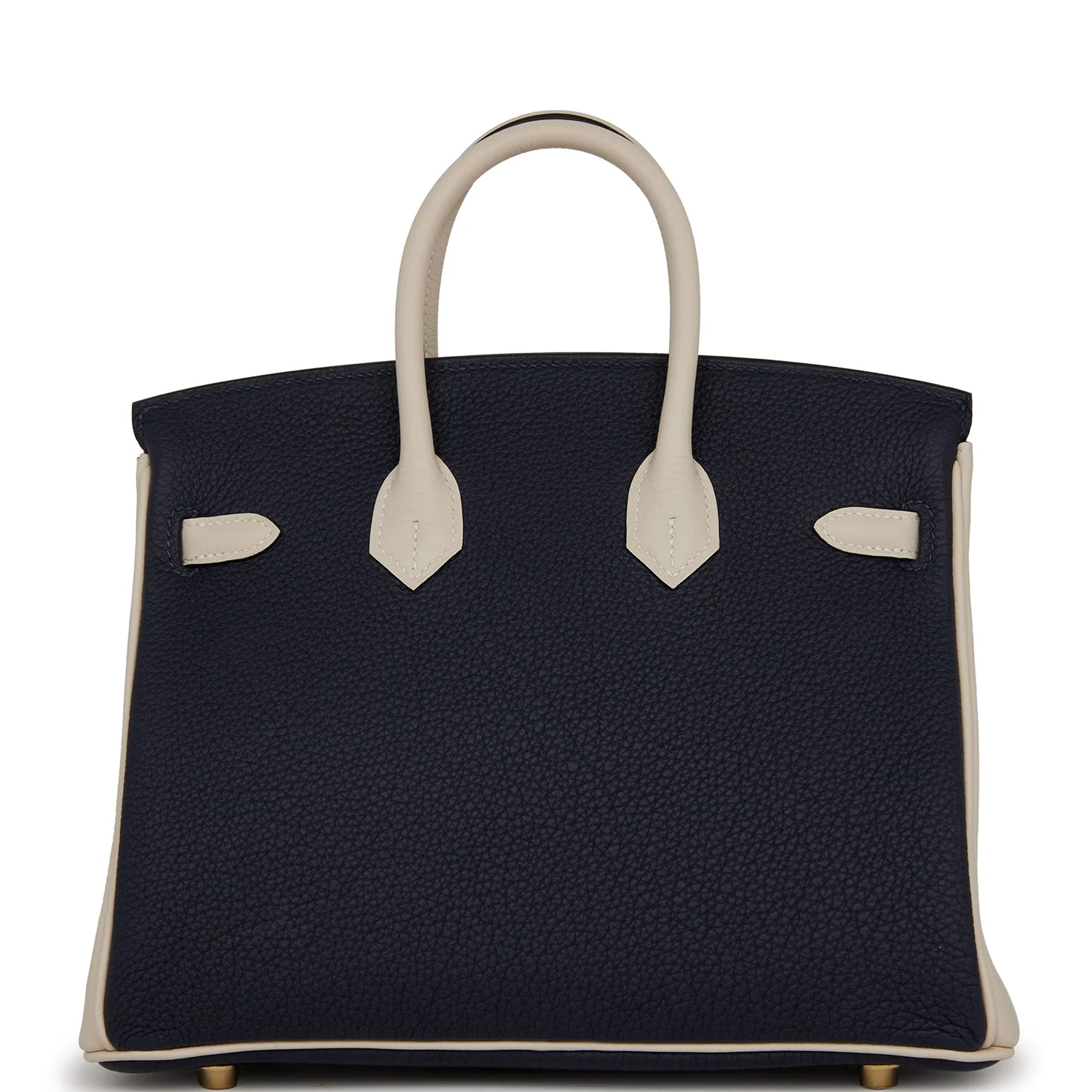 Replicate Hermes Special Order (HSS) Birkin 25 Bleu Nuit and Craie Togo Gold Hardware(1:1 replica)