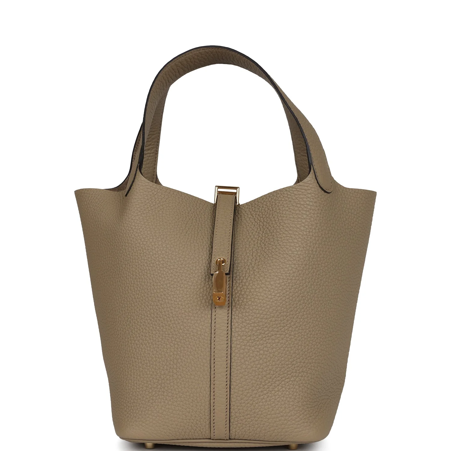 Replicate Hermes Picotin Lock 22 Beige Marfa Clemence Gold Hardware(1:1 replica)