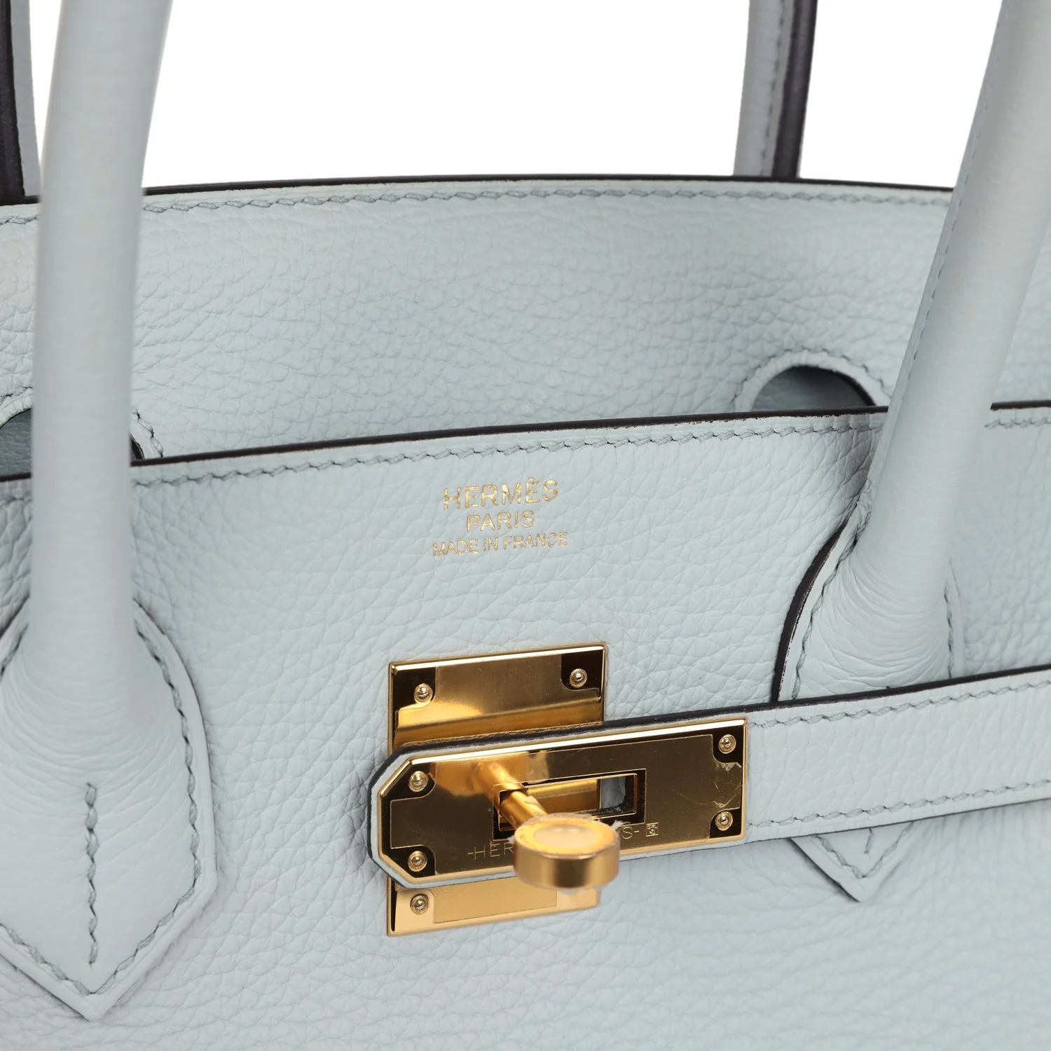 Replicate Hermes Birkin 30 Bleu Pale Clemence Gold Hardware(1:1 replica)