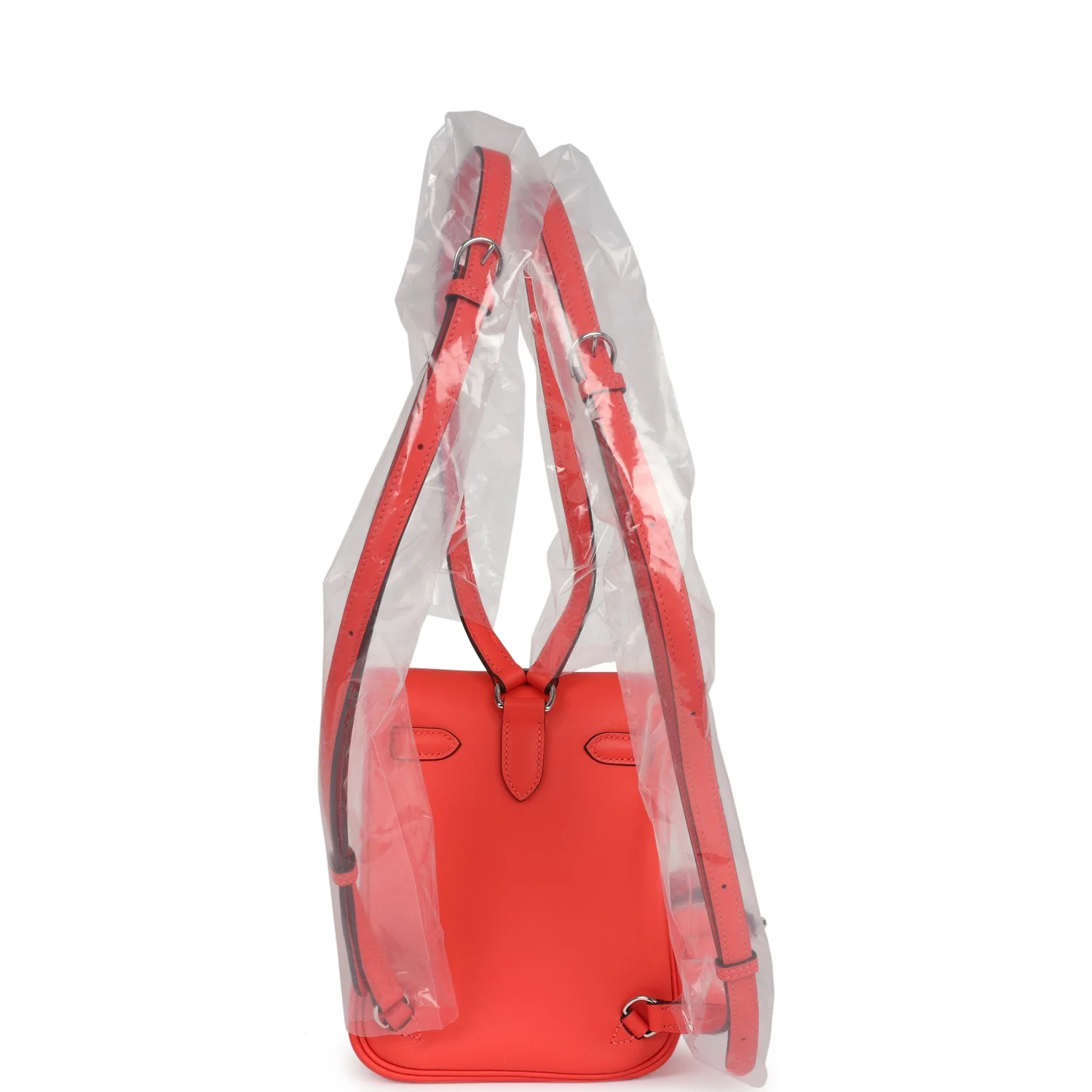 Replicate Hermes Mini Kelly Jump Backpack Orange Field Swift Palladium Hardware(1:1 replica)